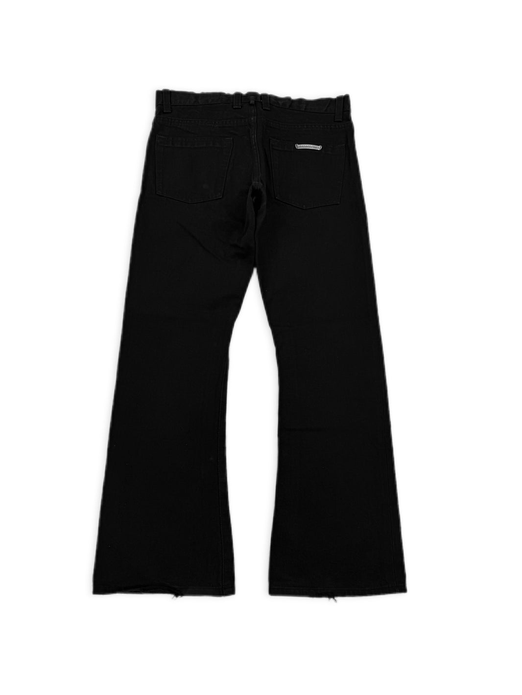 Chrome Hearts Flared Cut Black .925 Silver Denim Jeans