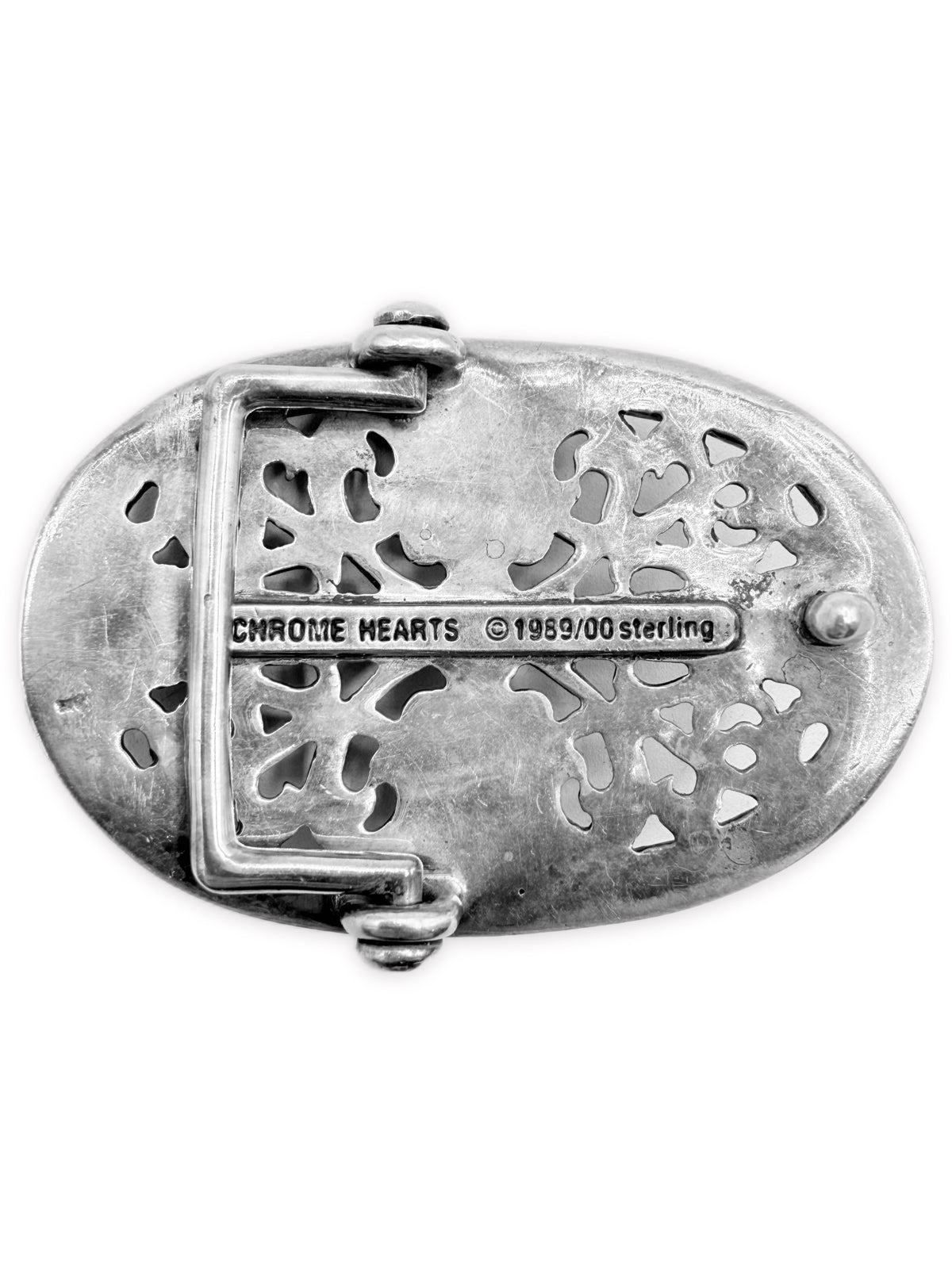 Chrome Hearts 1.5 in Oval .925 Silver Belt Buckle