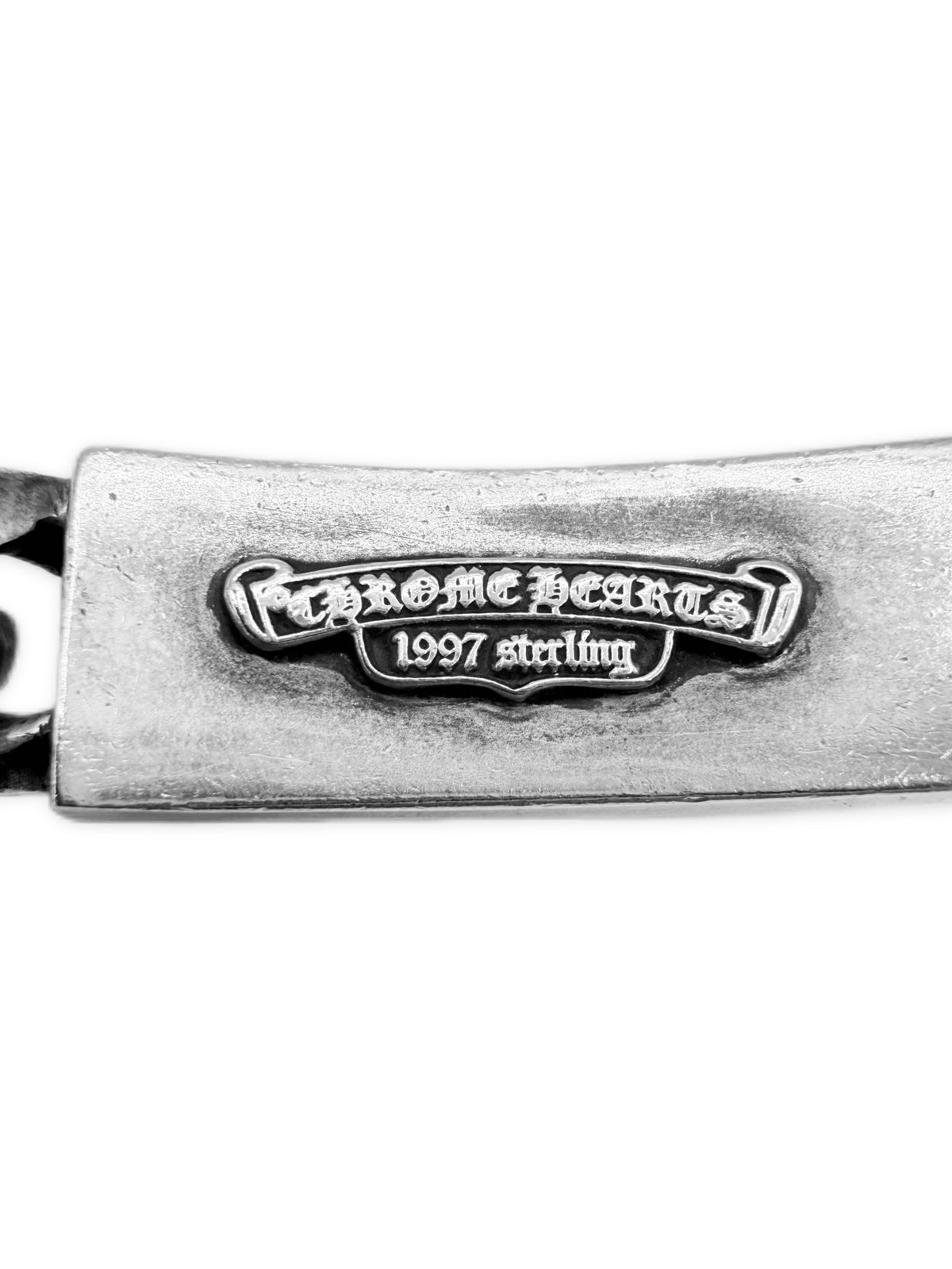 Chrome Hearts Floral ID 13 Cuban Link Silver Bracelet