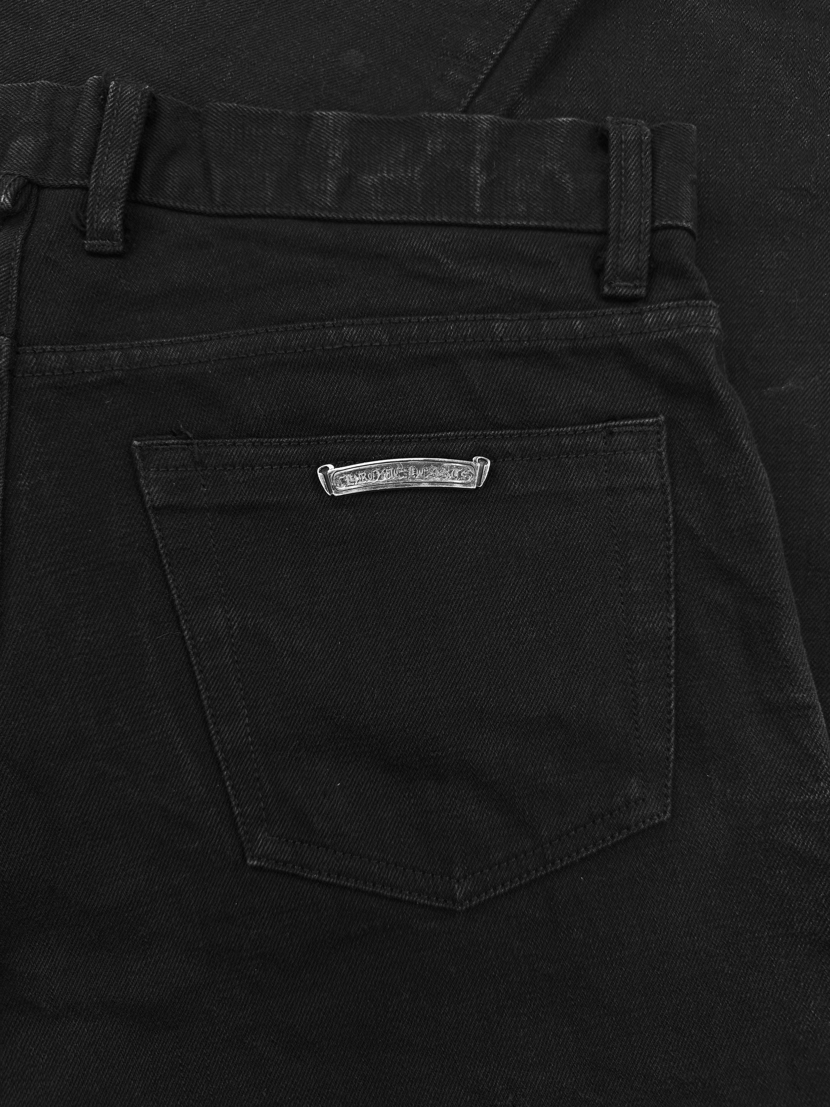 Chrome Hearts RS Cut Flared Long .925 Silver Black Denim Jeans