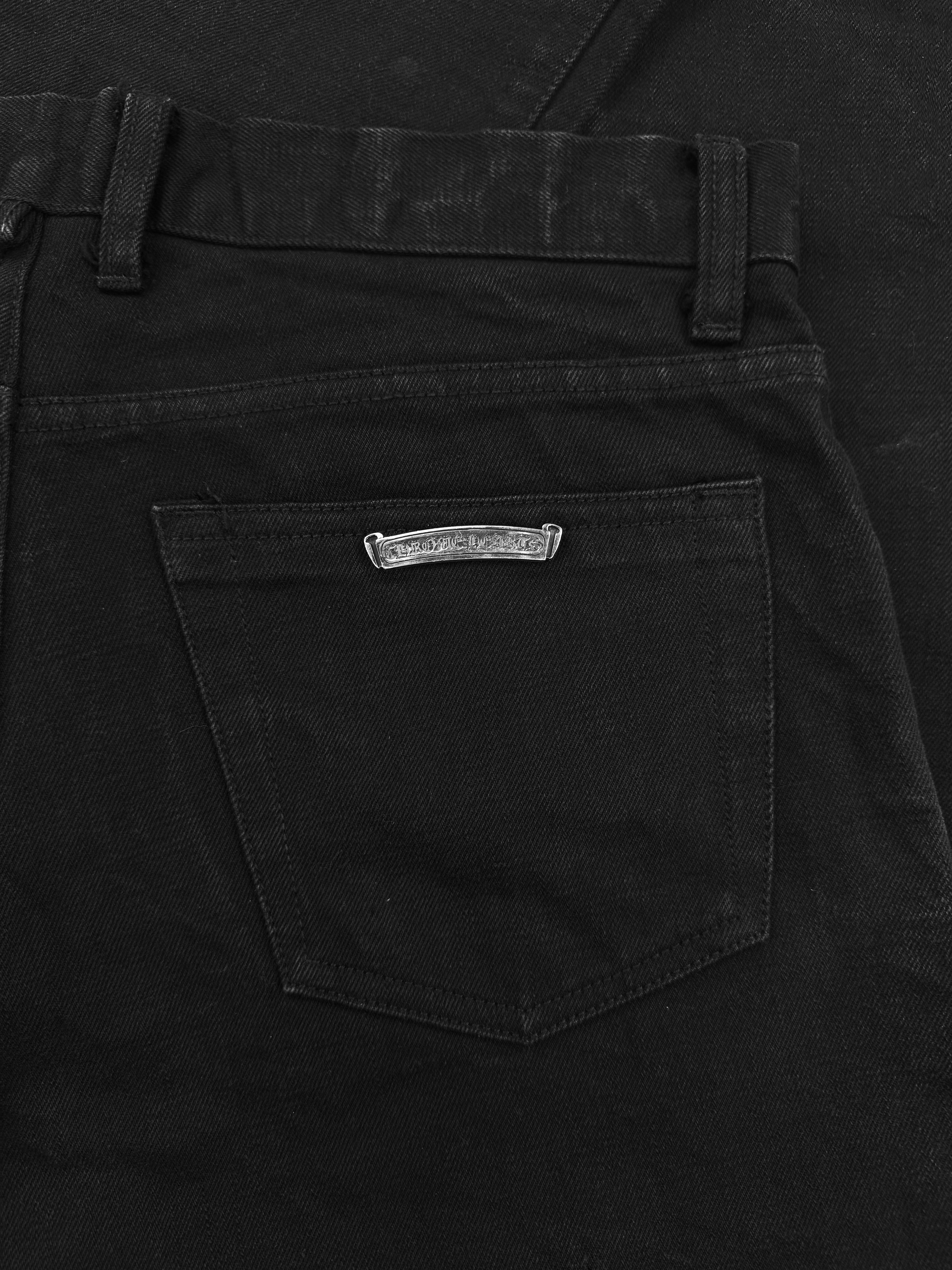 Chrome Hearts RS Cut Flared Long .925 Silver Black Denim Jeans