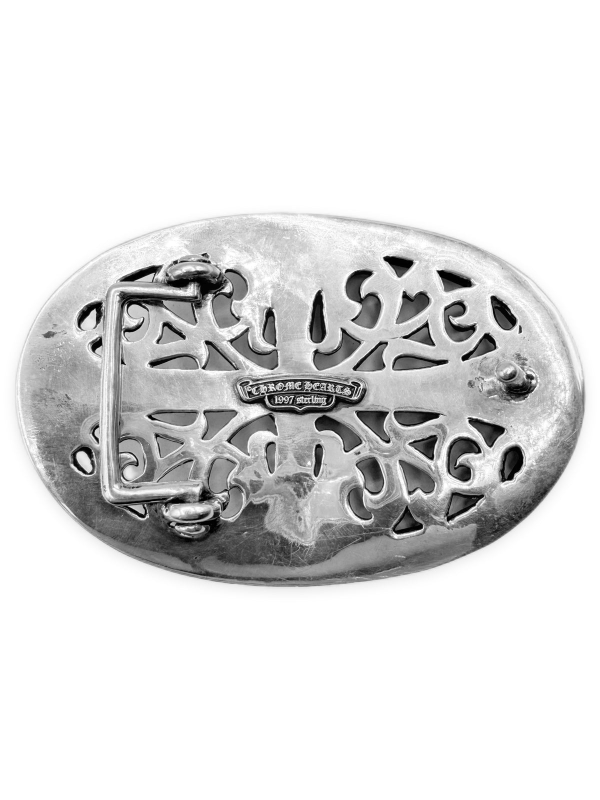 Chrome Hearts XL 3 in Oval .924 Silver Belt Buckle