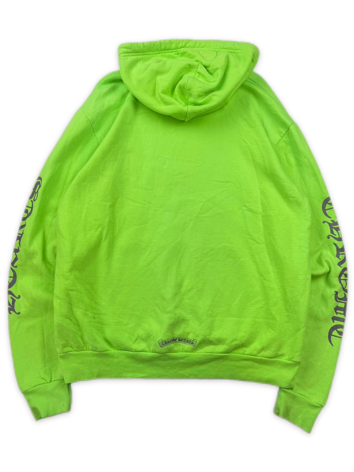 Chrome Hearts Miami Exclusive Neon Green Vertical Logo Hoodie