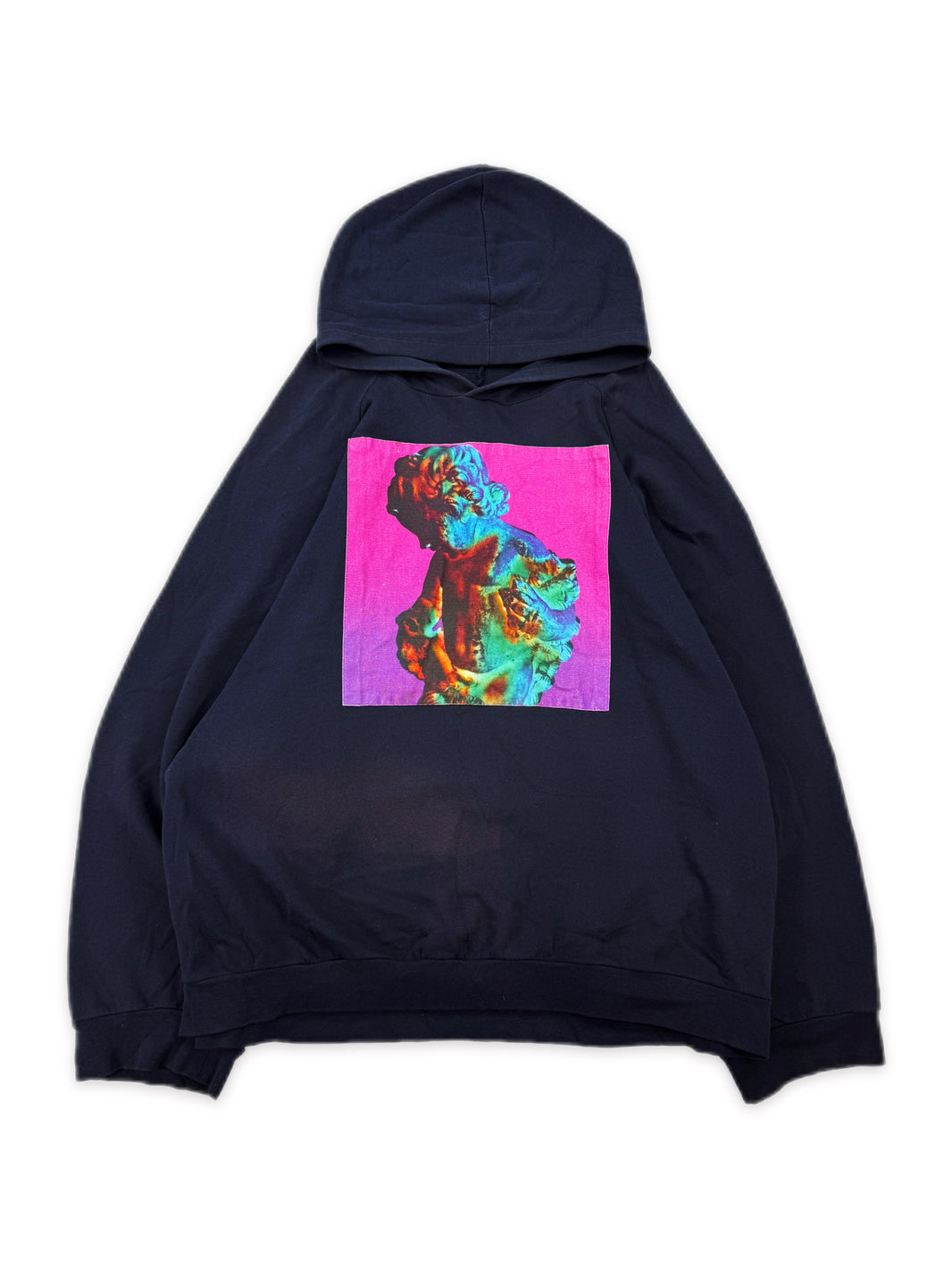 AW03 Raf Simons Closer ‘Technique’ Navy Raglan Oversized Hoodie