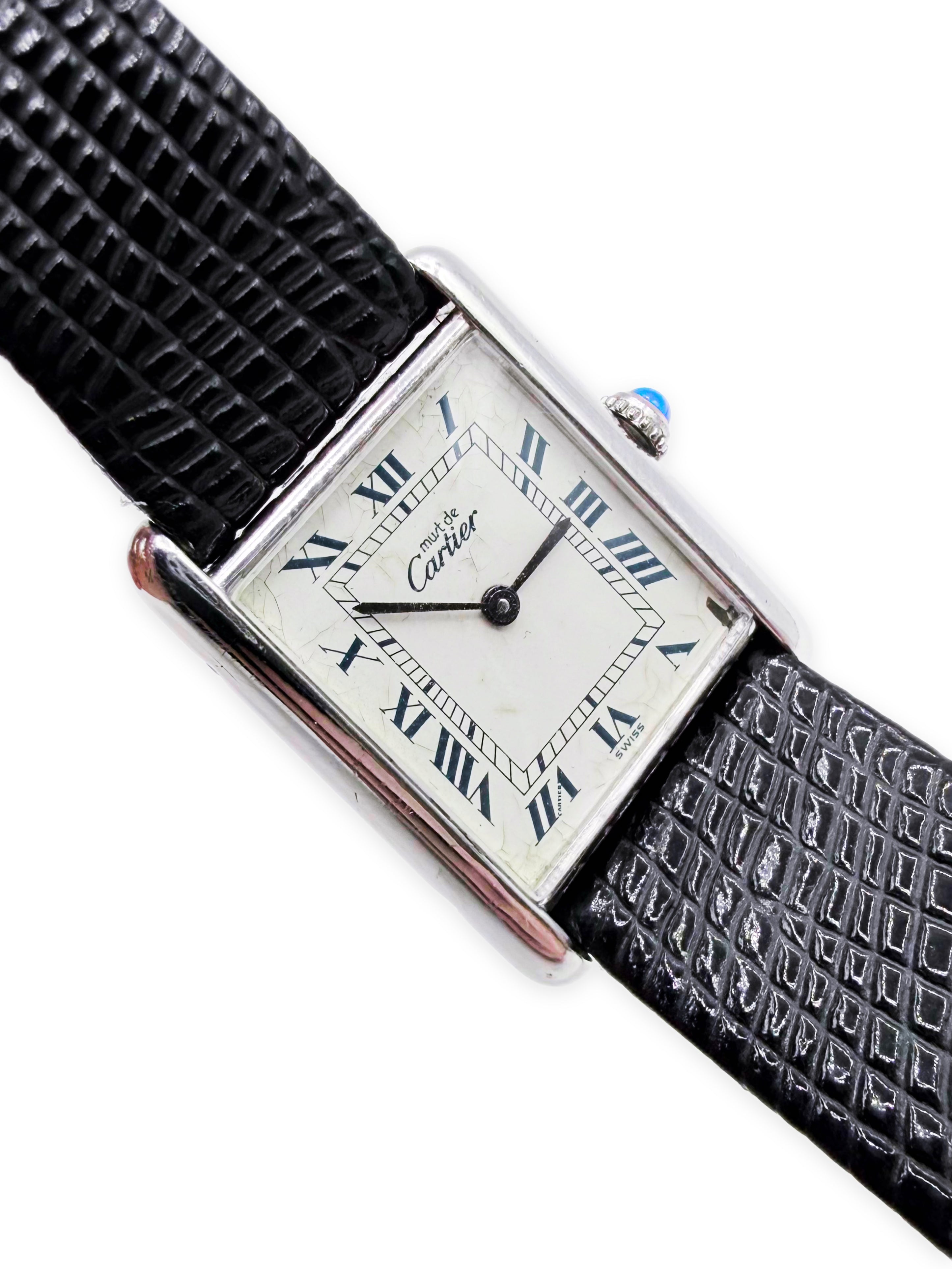 Cartier Tank Must De Roman Dial Re 690006 Sapphire Watch