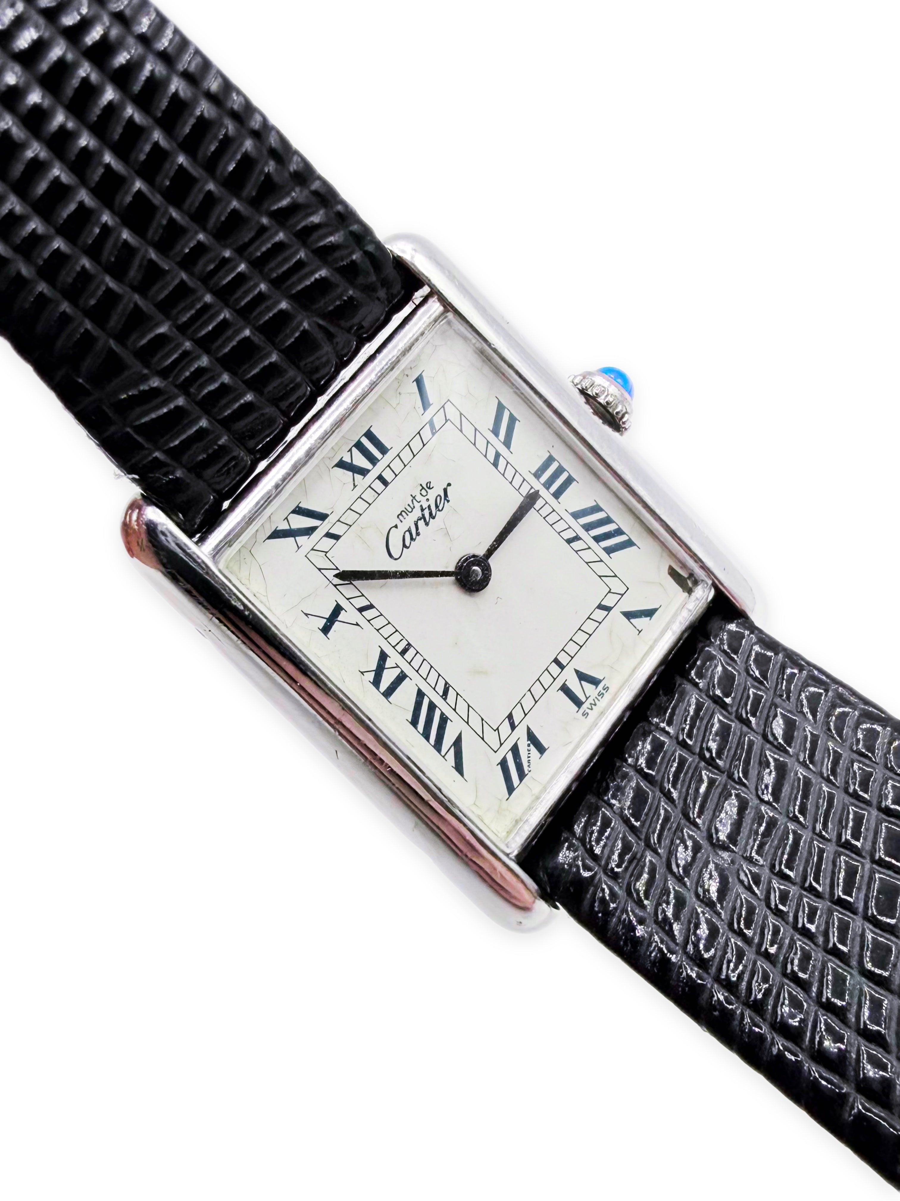 Cartier Tank Must De Roman Dial Re 690006 Sapphire Watch