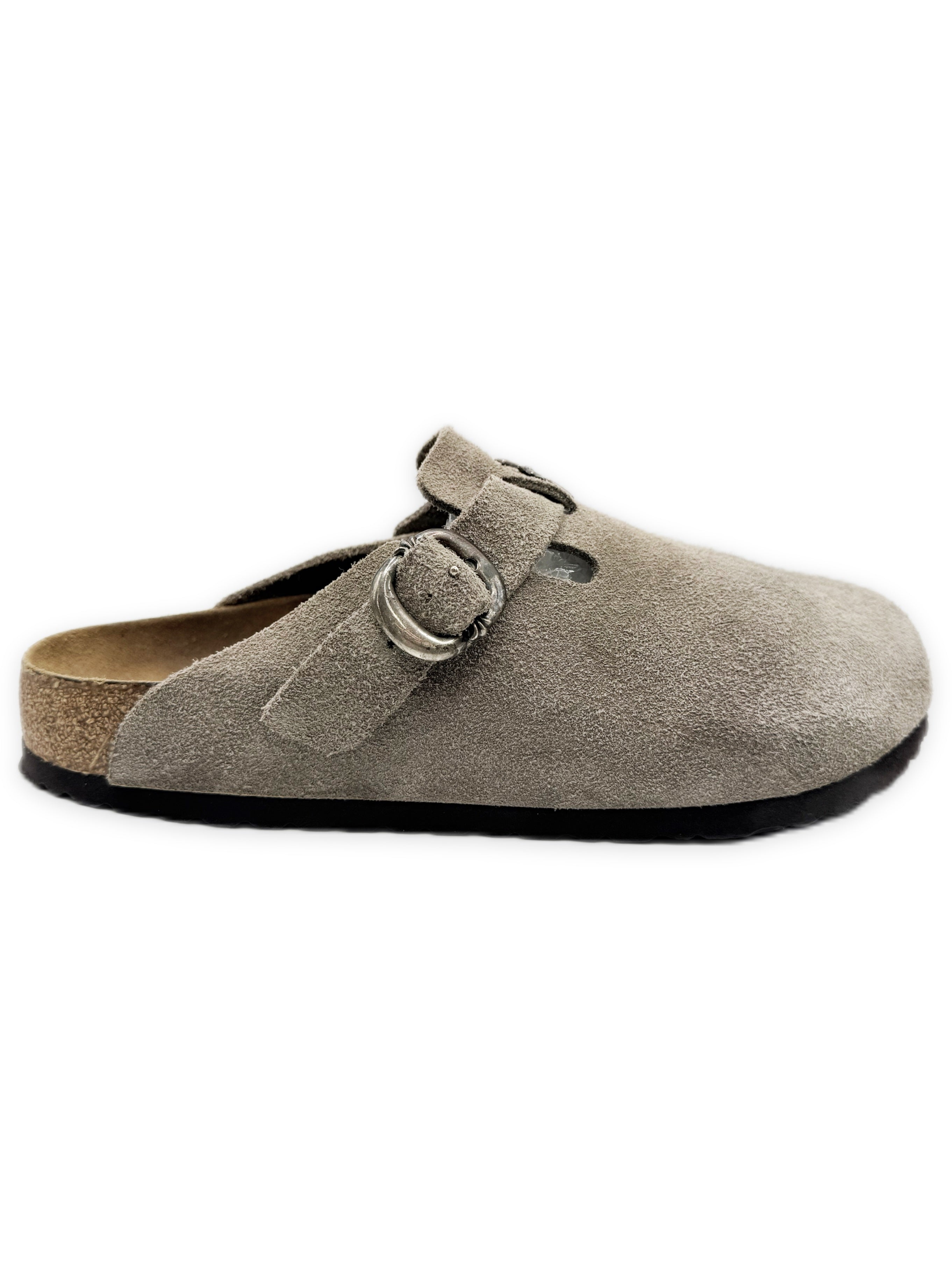 Chrome Hearts x Birkenstock Cross Pendant Gunslinger Suede Boston Mules