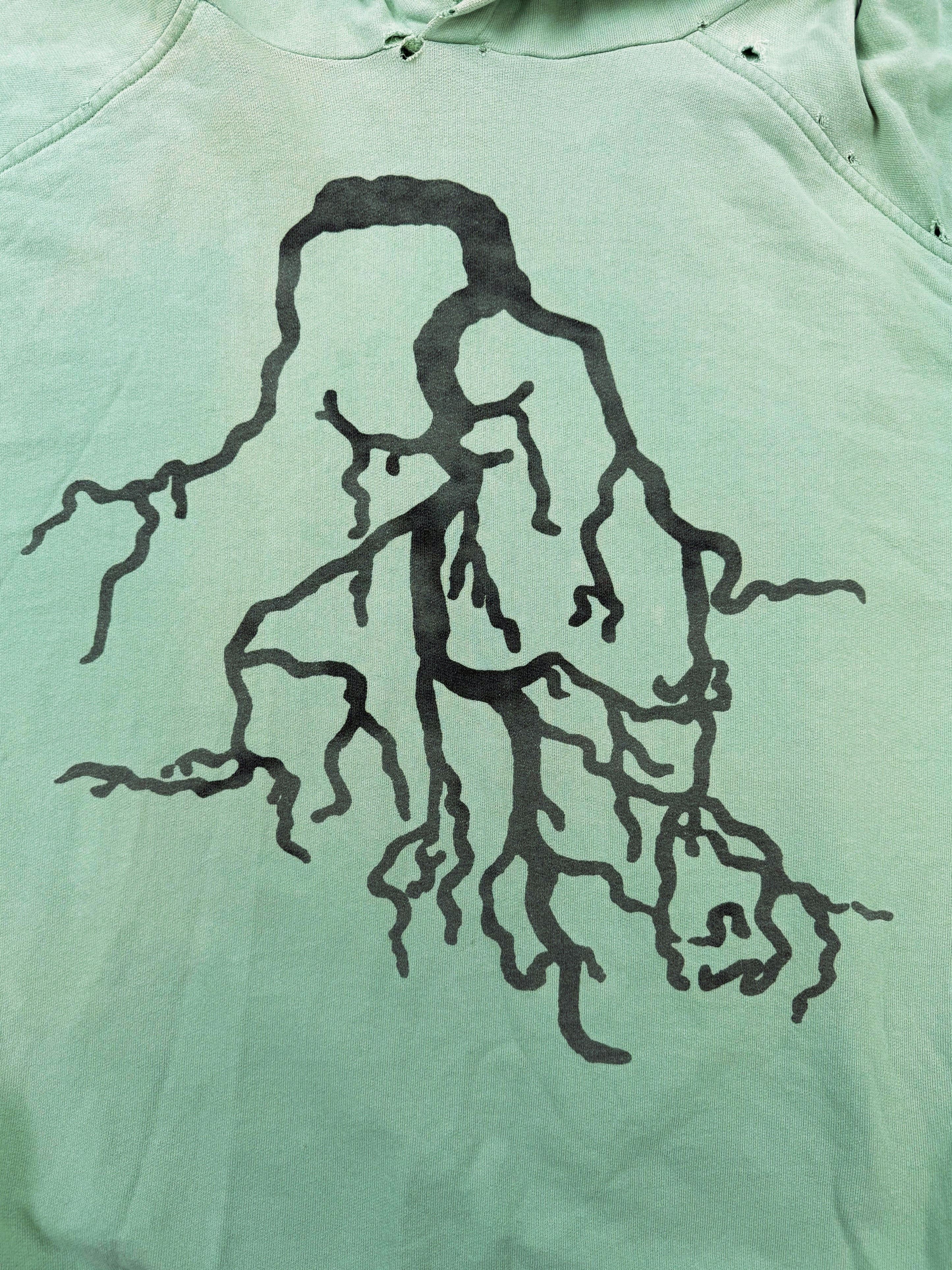 AW02 Raf Simons Mint Roots OS Virginia Creeper Raglan Graphic Hoodie