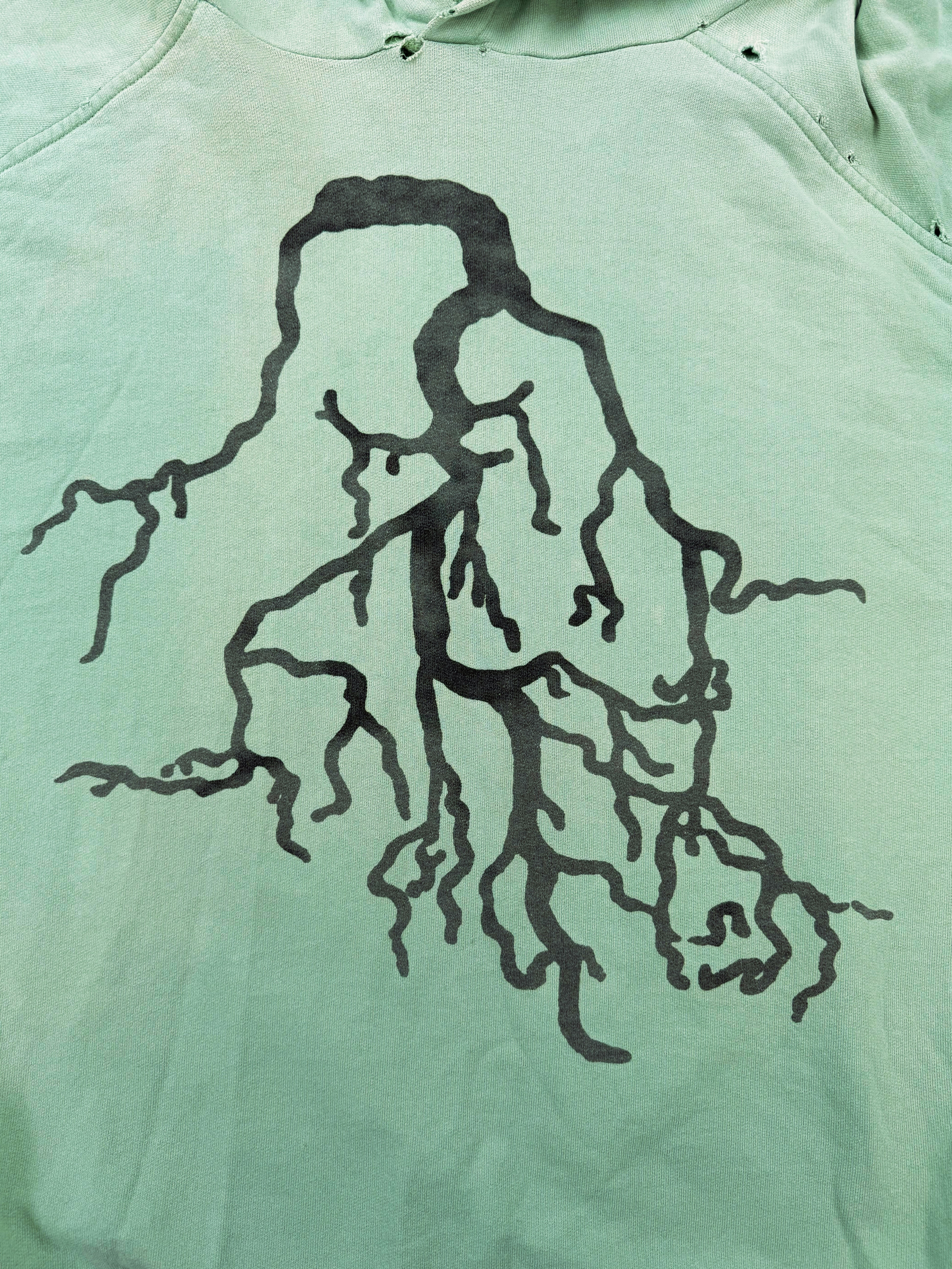 AW02 Raf Simons Mint Roots OS Virginia Creeper Raglan Graphic Hoodie