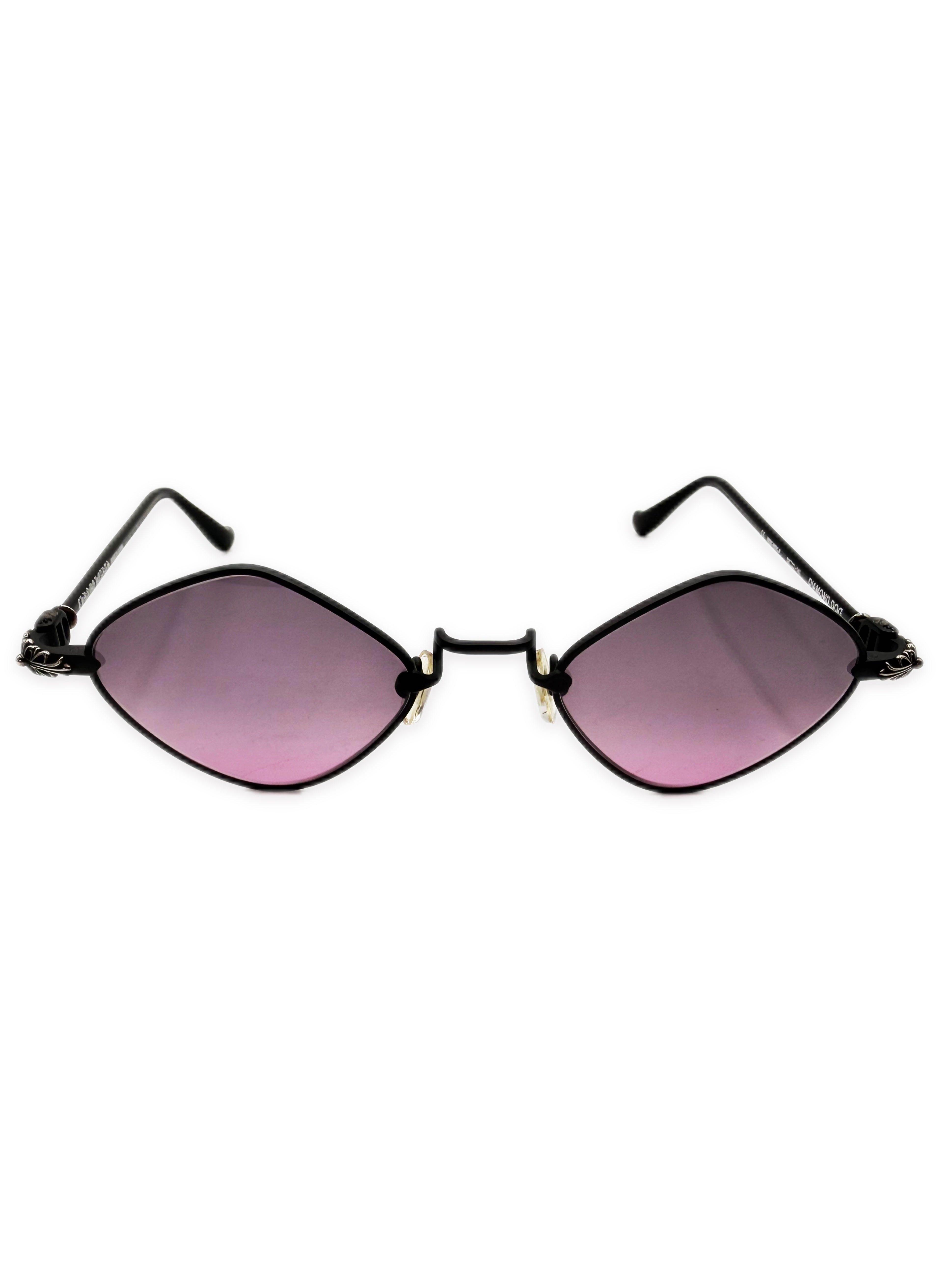 Chrome Hearts Diamond Dog Purple Tint Sunglasses