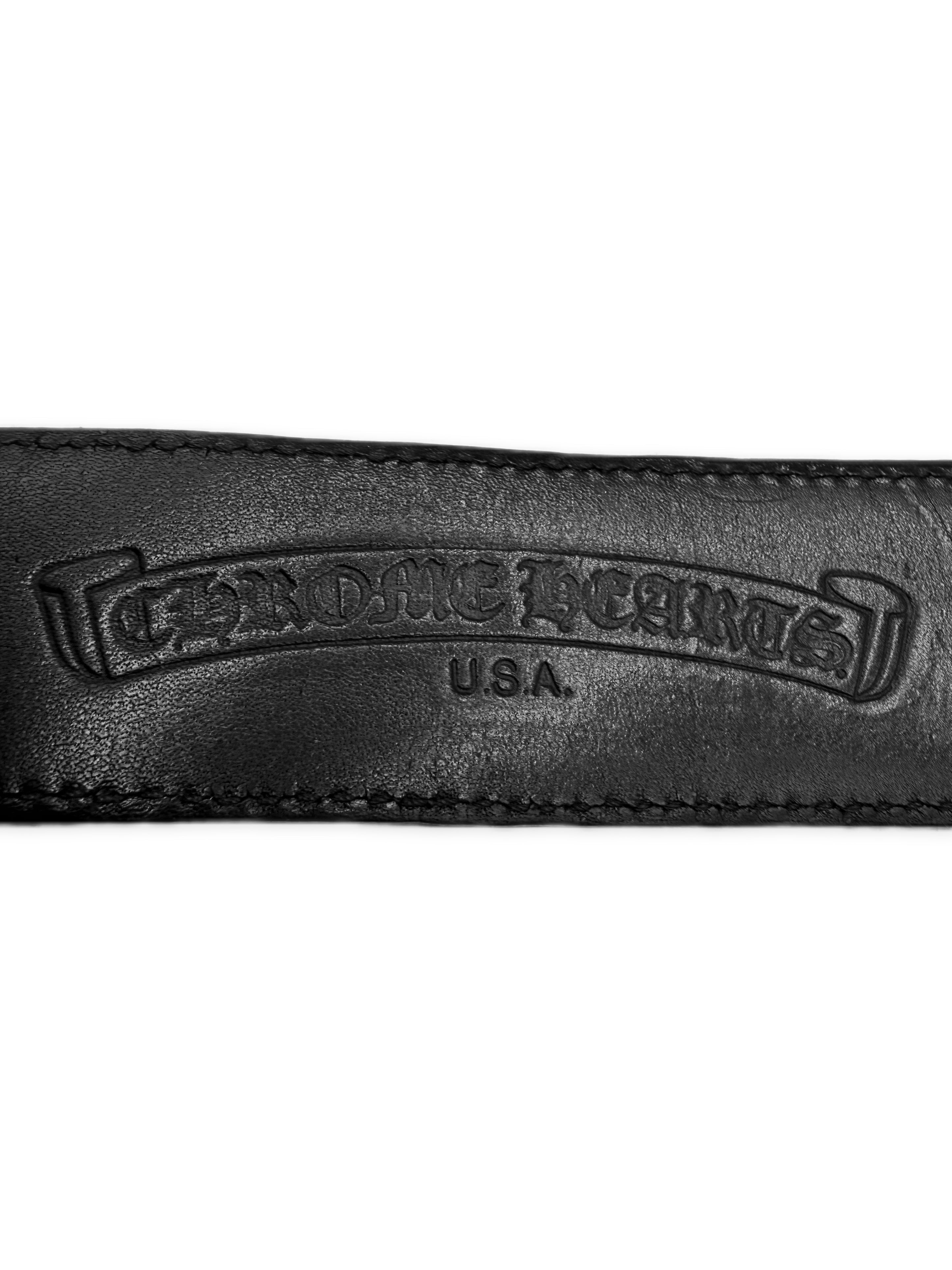 Chrome Hearts Western 3 Piece .925 Silver Black Leather Belt