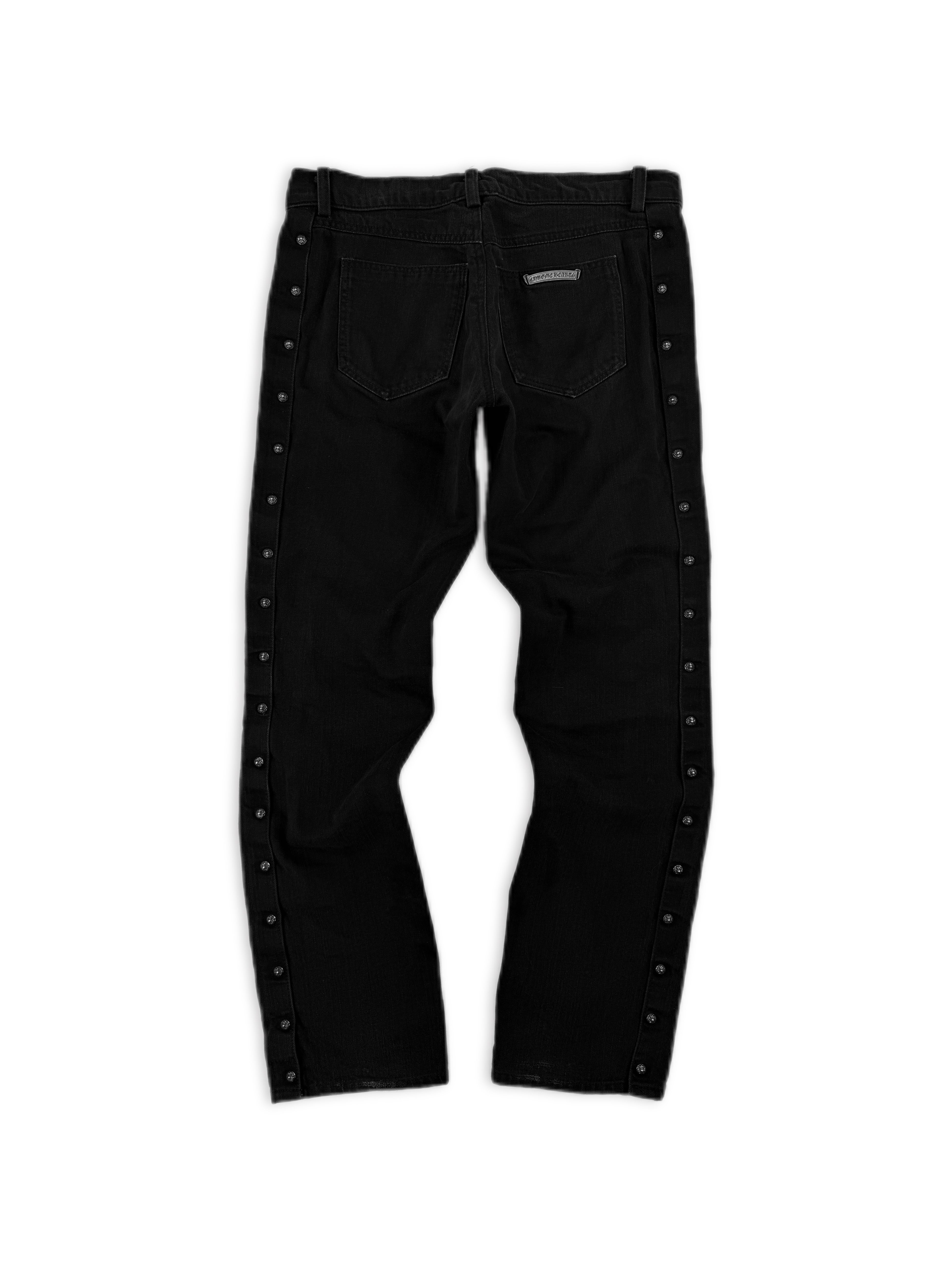 Chrome Hearts Pusher Plus Button Snap Black Denim Jeans