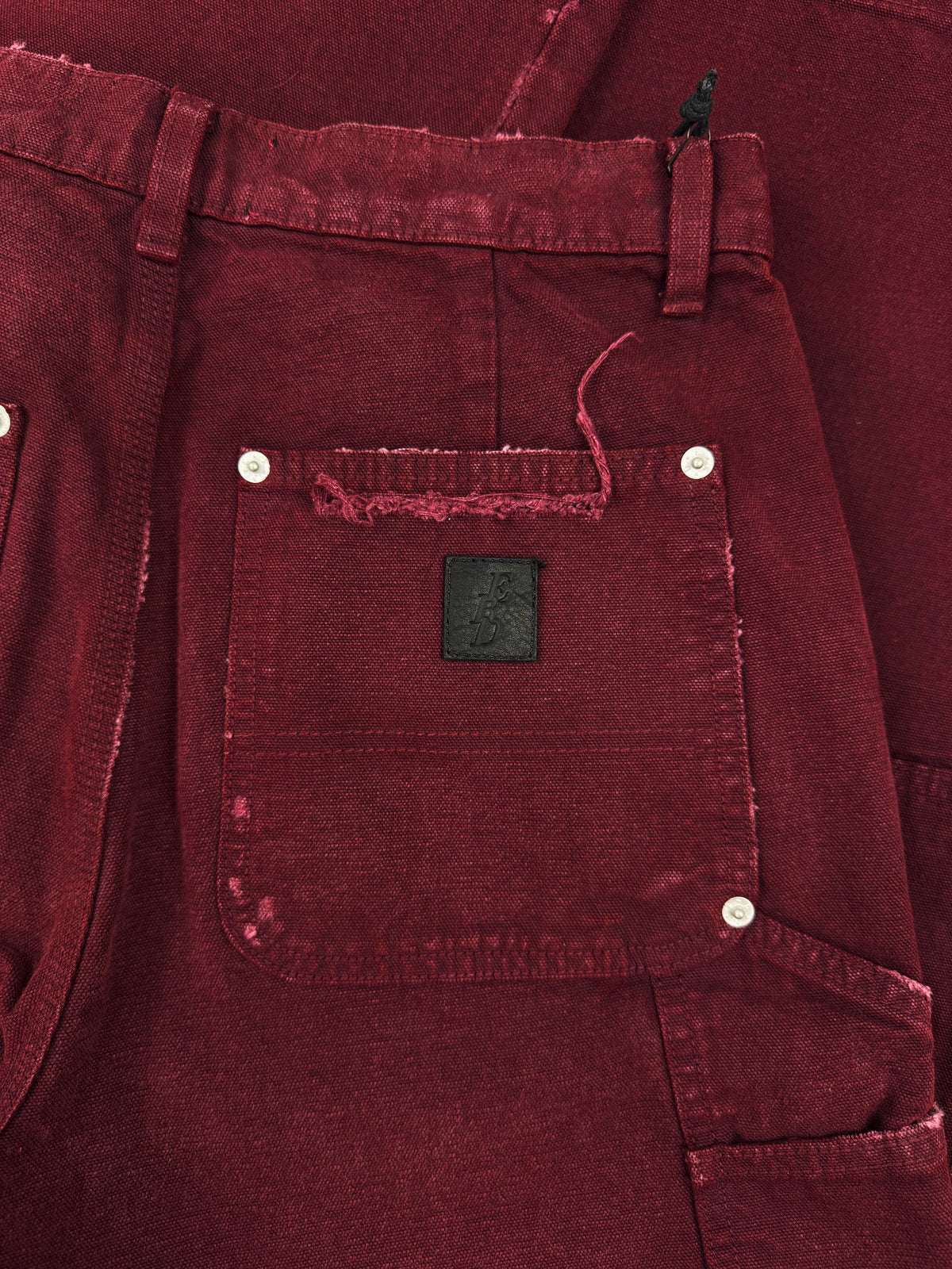 AW24 Enfants Riches Deprimes Burgundy Double Knee Carpenter Denim Jeans