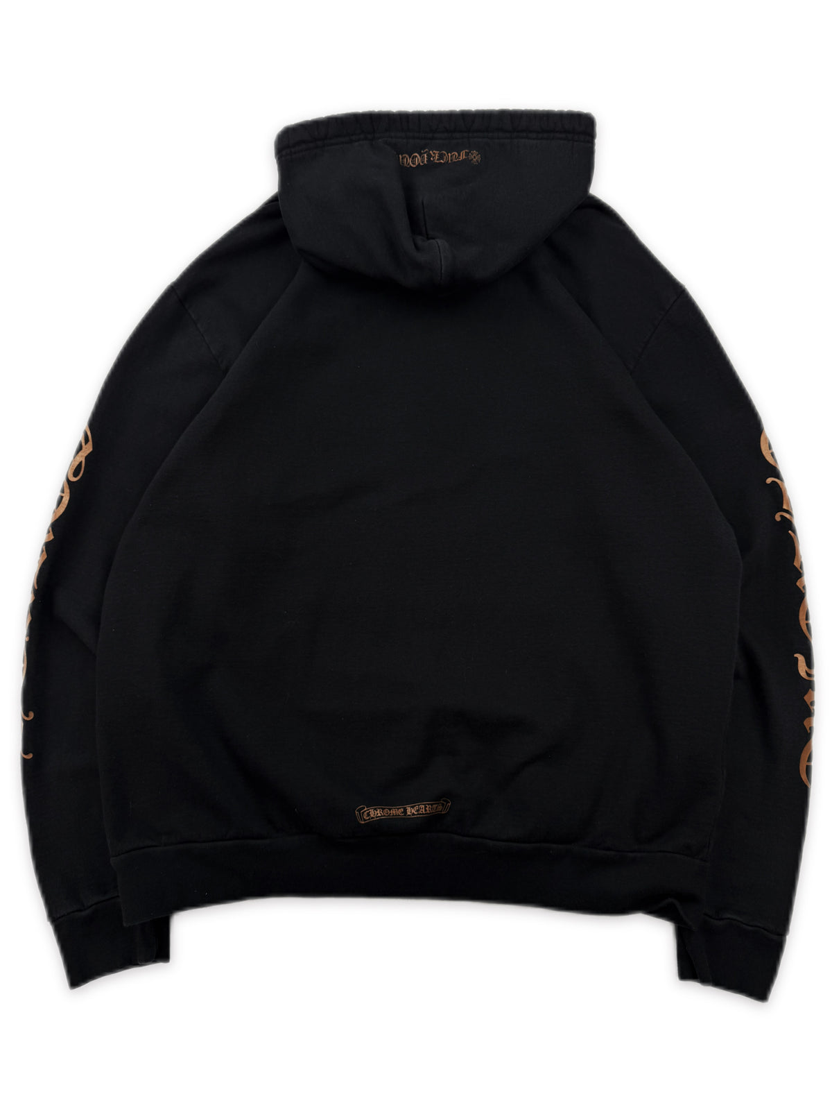 Chrome Hearts Orange Vertical Logo Black Hoodie