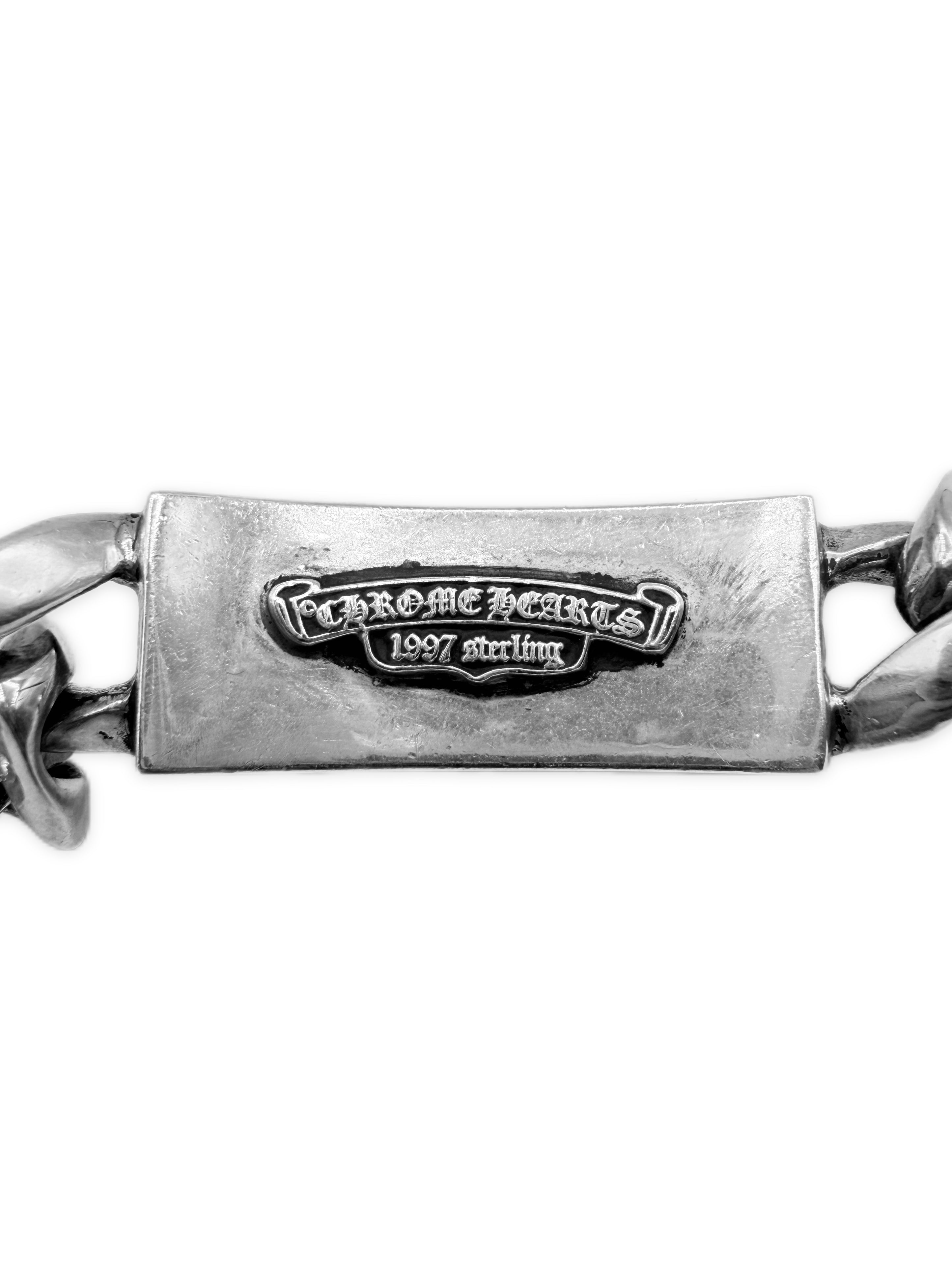 Chrome Hearts Floral ID Fancy Cuban Link Lobster Clasp Bracelet