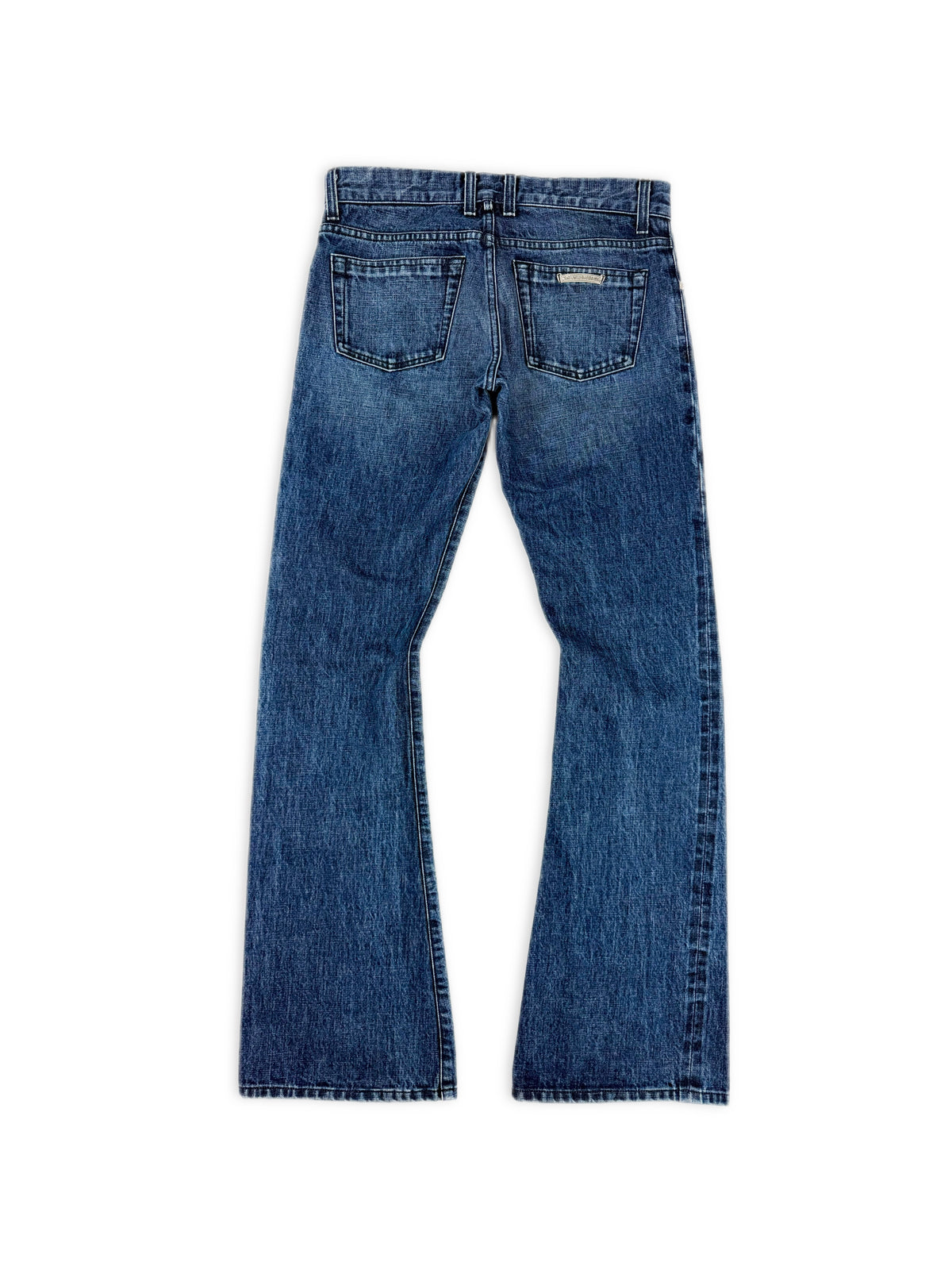 Chrome Hearts FU Cut Flared Leg Blue Wash .925 Silver Denim Jeans