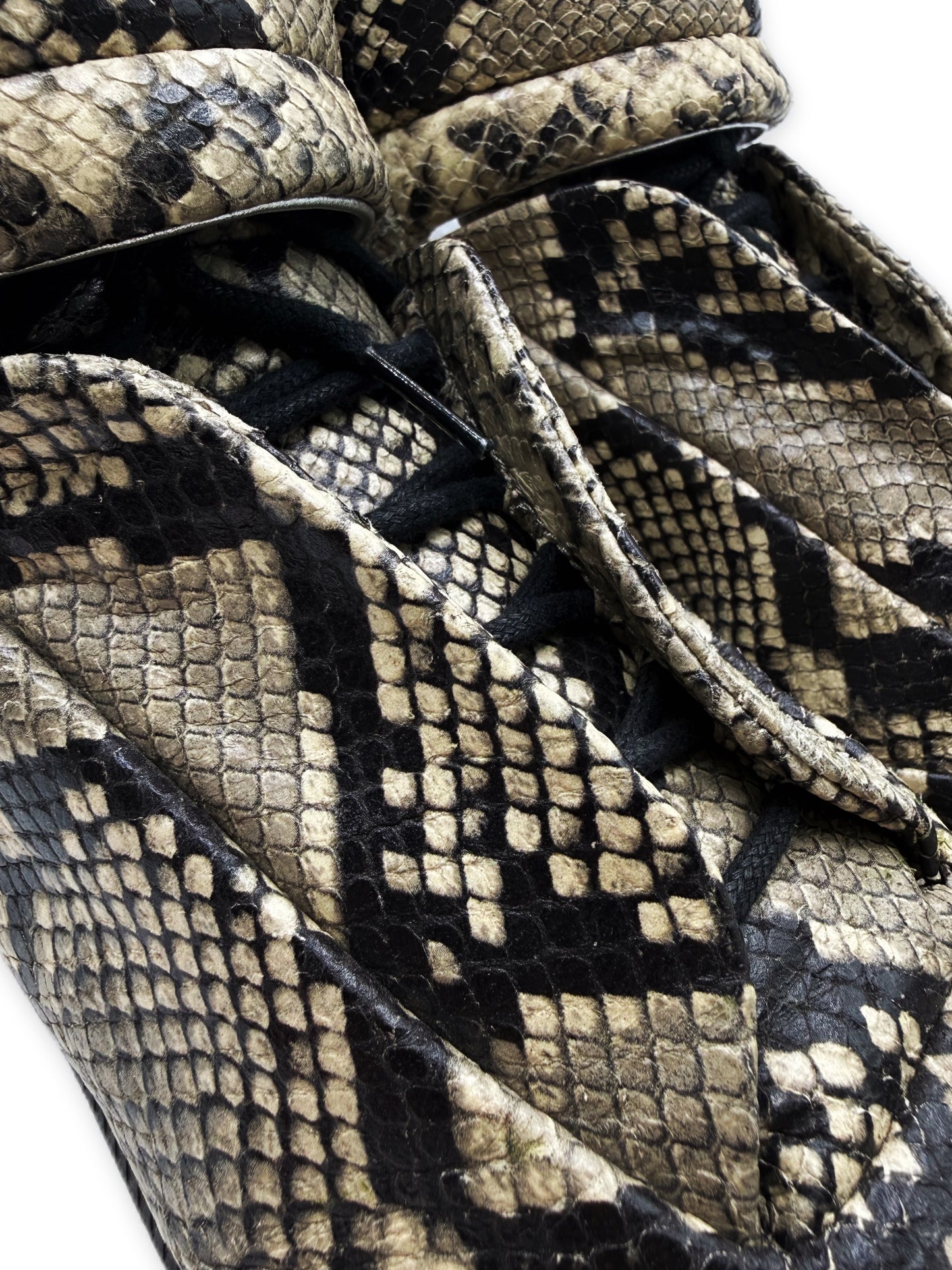 2016 Maison Margiela Python Future Hi Snakeskin Leather Sneakers