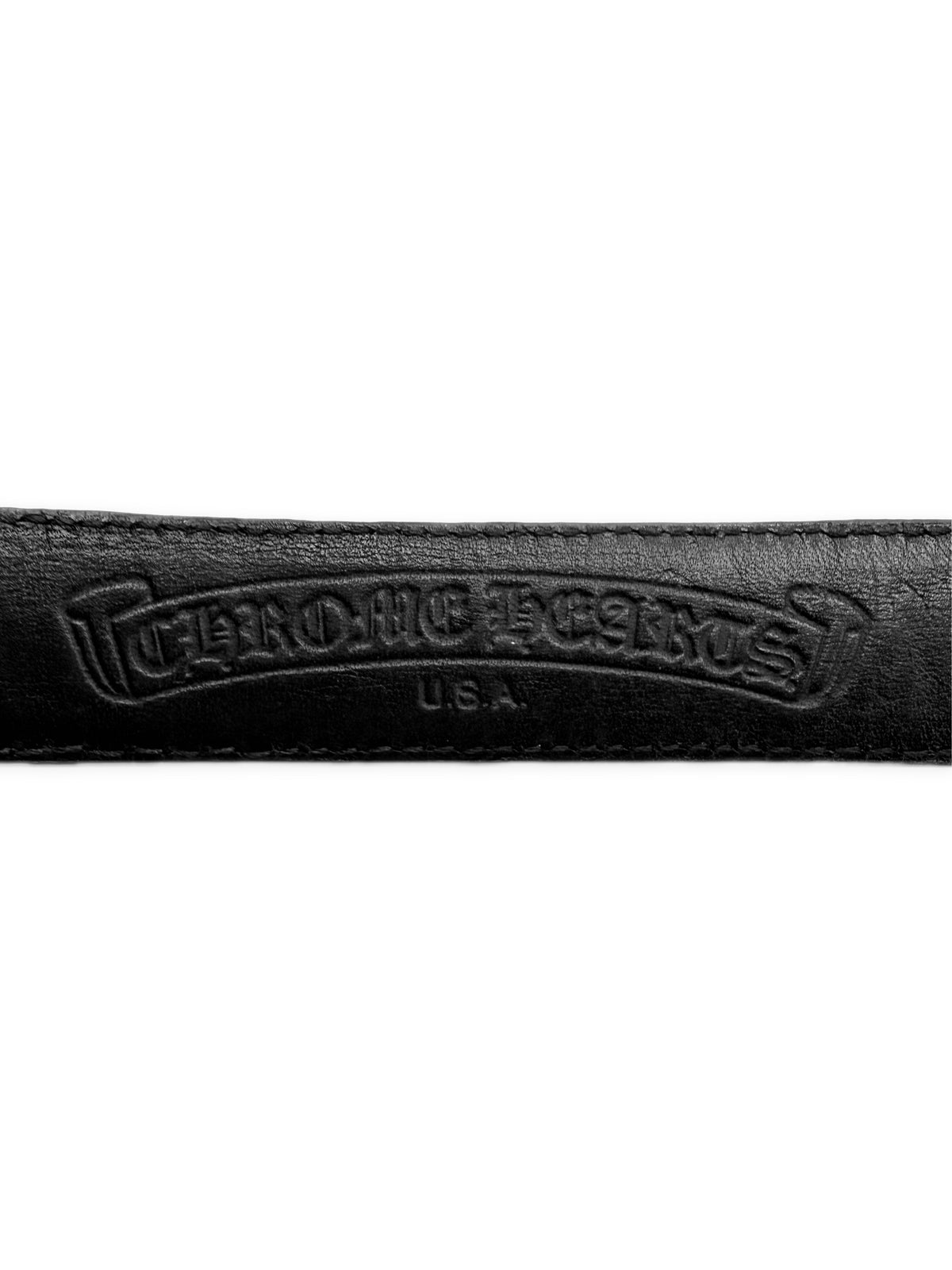 Chrome Hearts 1 inch Black Leather .925 Silver Belt Strap