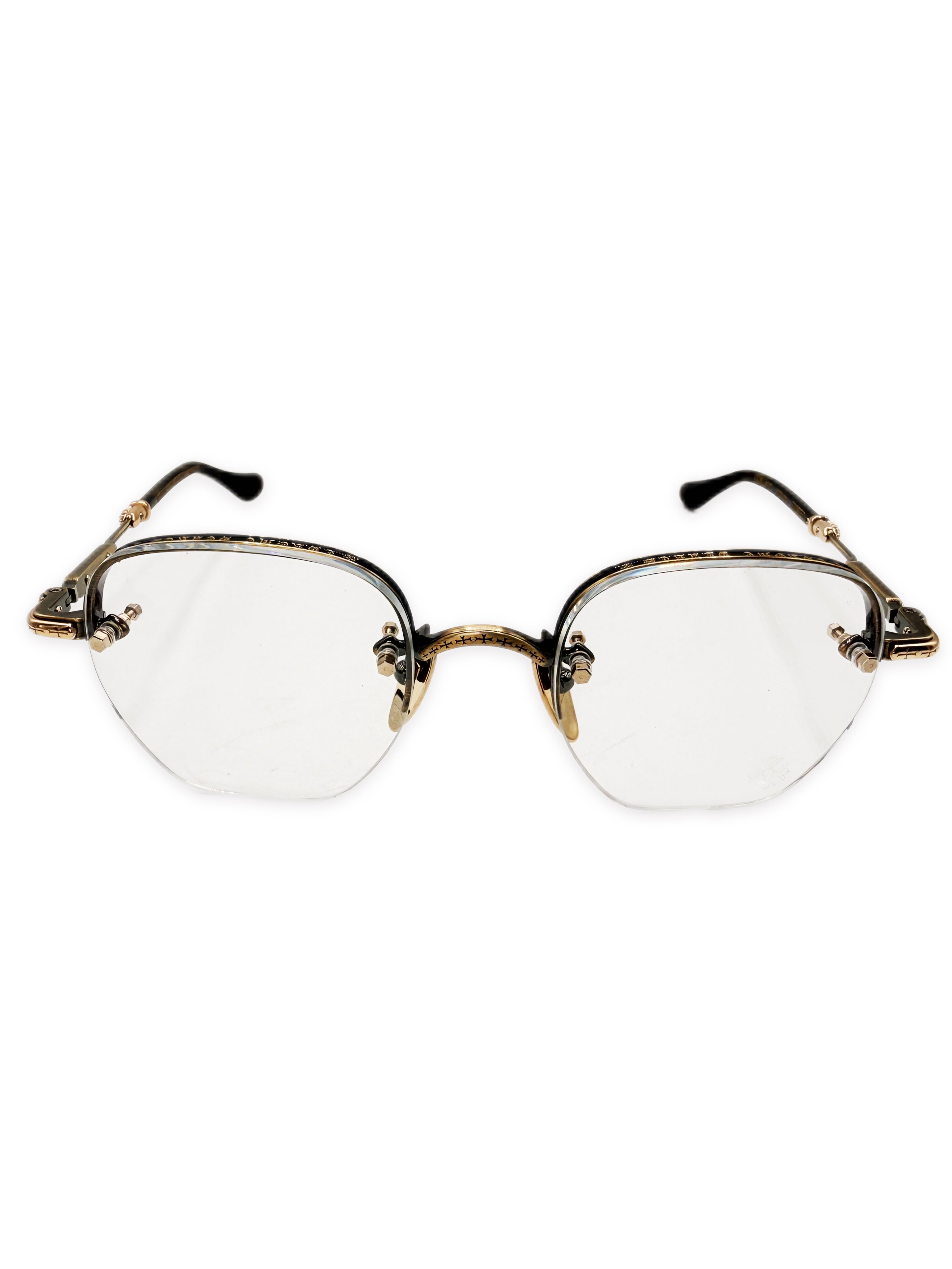 Chrome Hearts Frosted 18K Gold Rimless Glasses