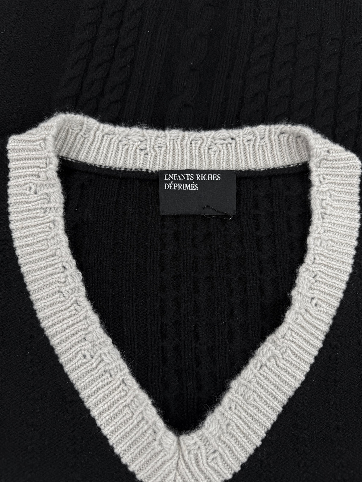 Enfants Riches Deprimes Loro Piana Asymmetric Striped Knit Sweater