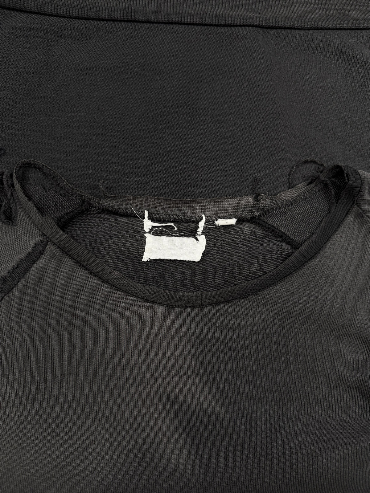 90s Helmut Lang Sun Faded Distressed Black Crewneck