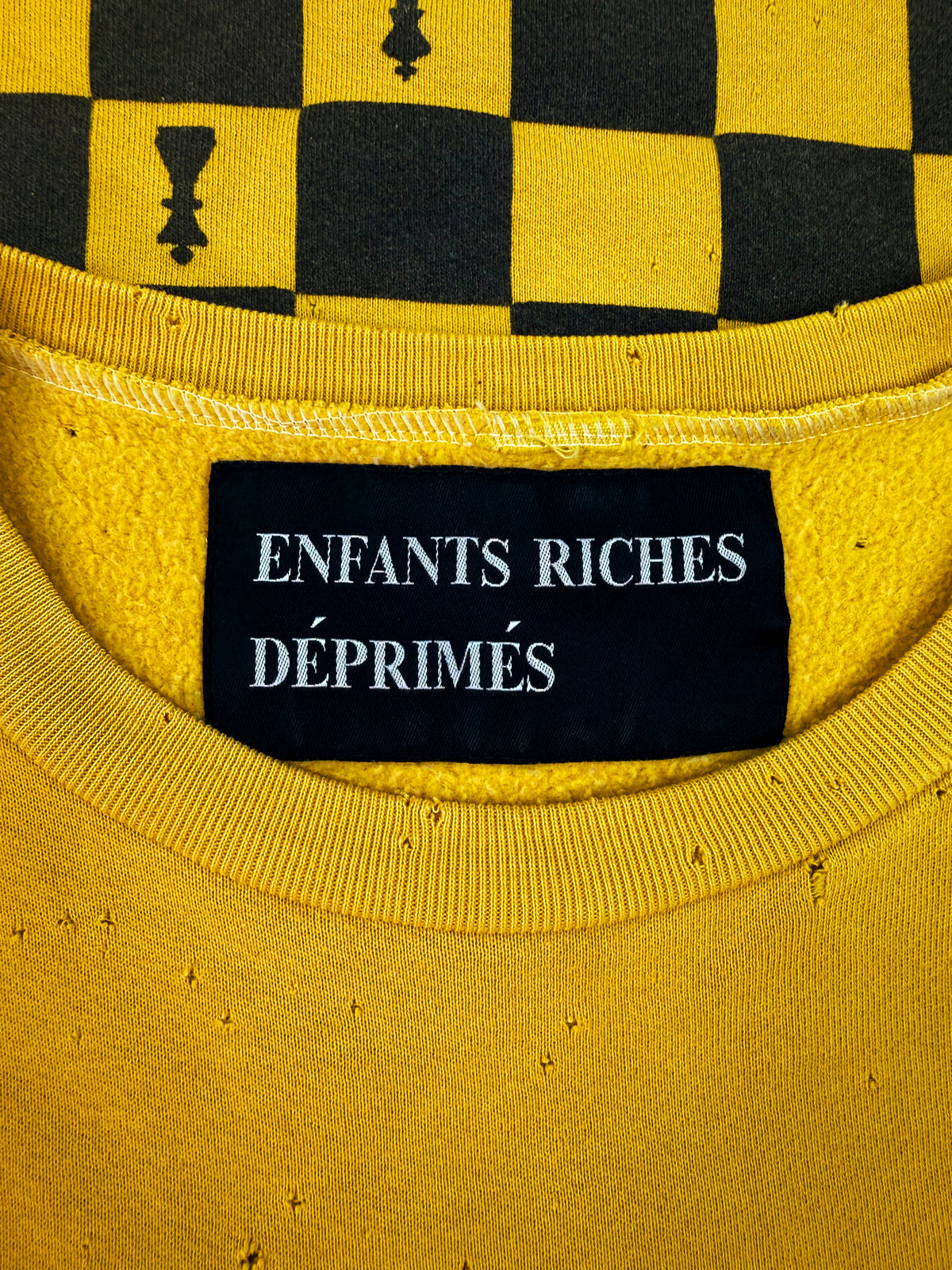 2013 Enfants Riches Deprimes OG Chessboard Yellow Heavy Weight Crewneck