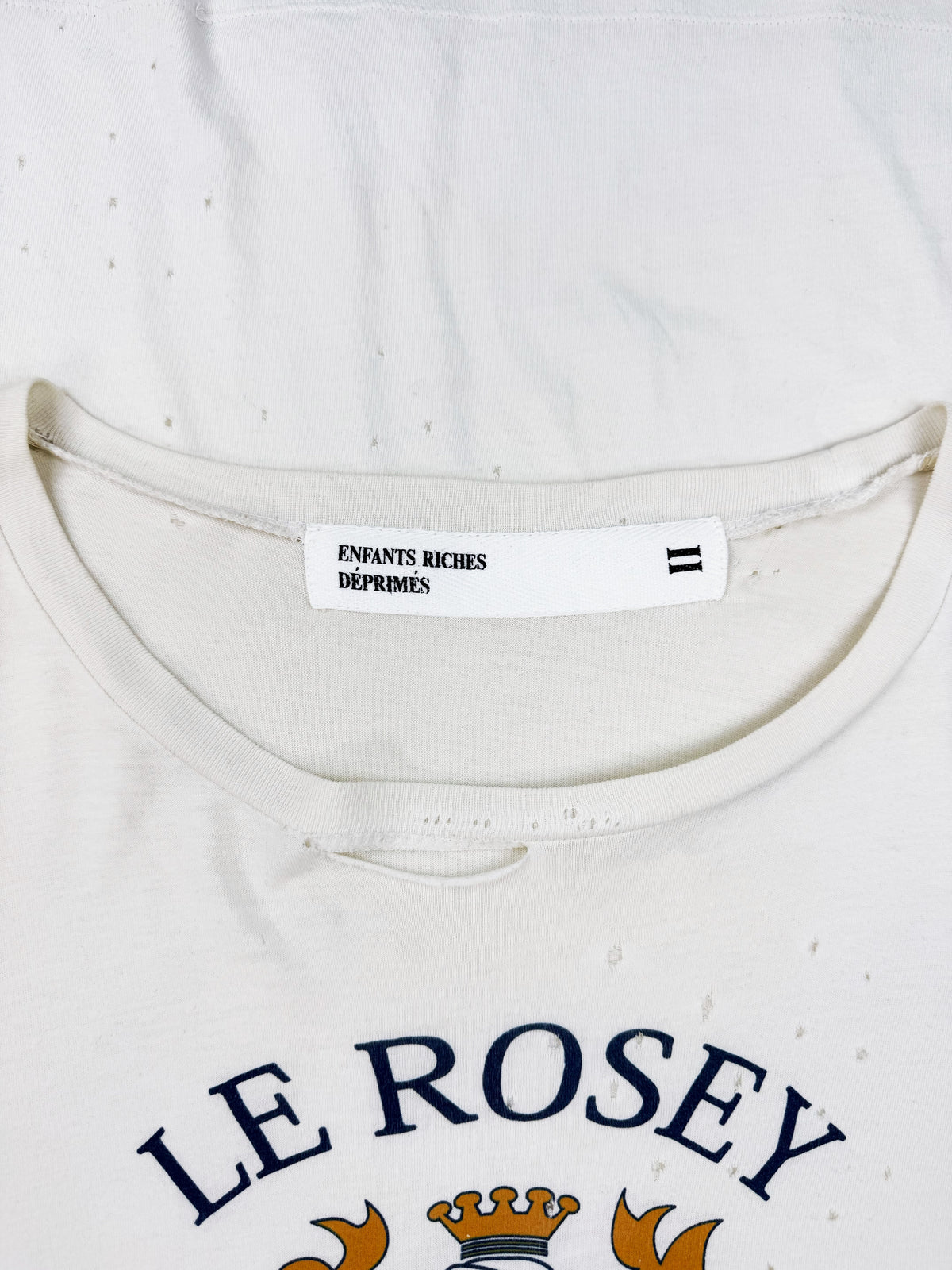 Enfants Riches Deprimes Le Rosey 2nd Release Distressed White T-Shirt