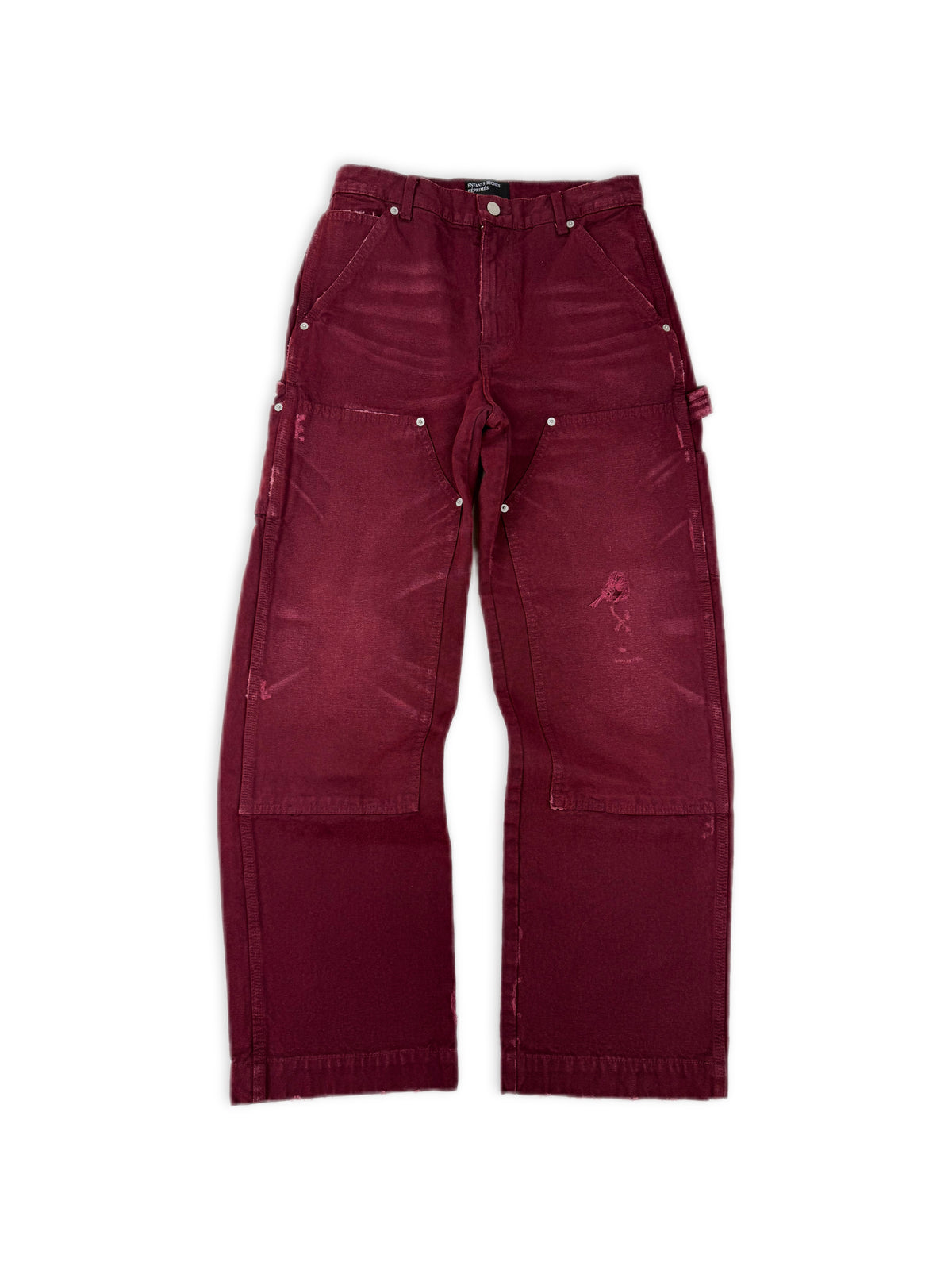 AW24 Enfants Riches Deprimes Burgundy Double Knee Carpenter Denim Jeans
