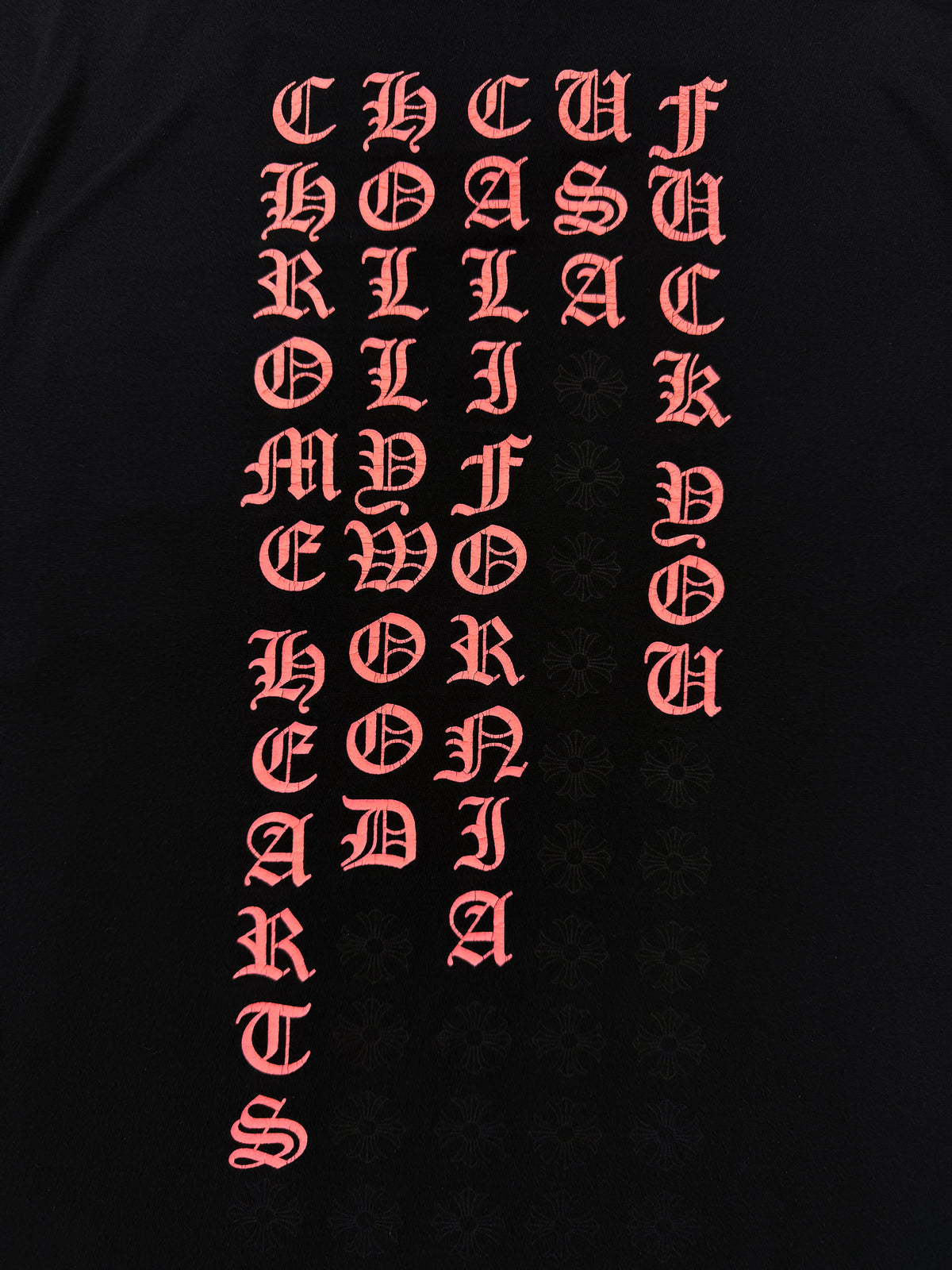 Chrome Hearts Vertical Logo Baby Pink Black Long Sleeve Shirt