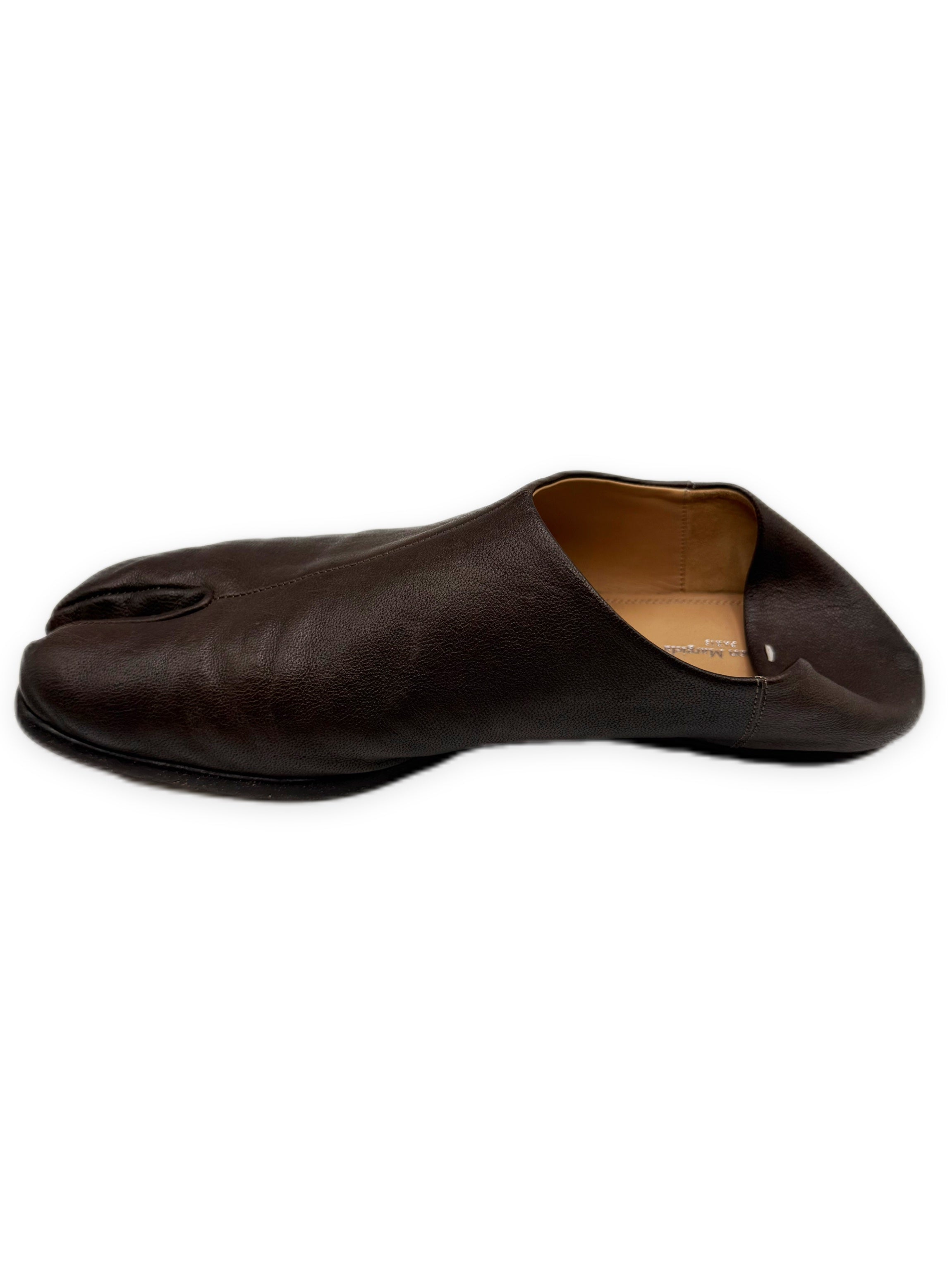 Maison Margiela Tabi Split Toe Brown Babouche Leather Loafer
