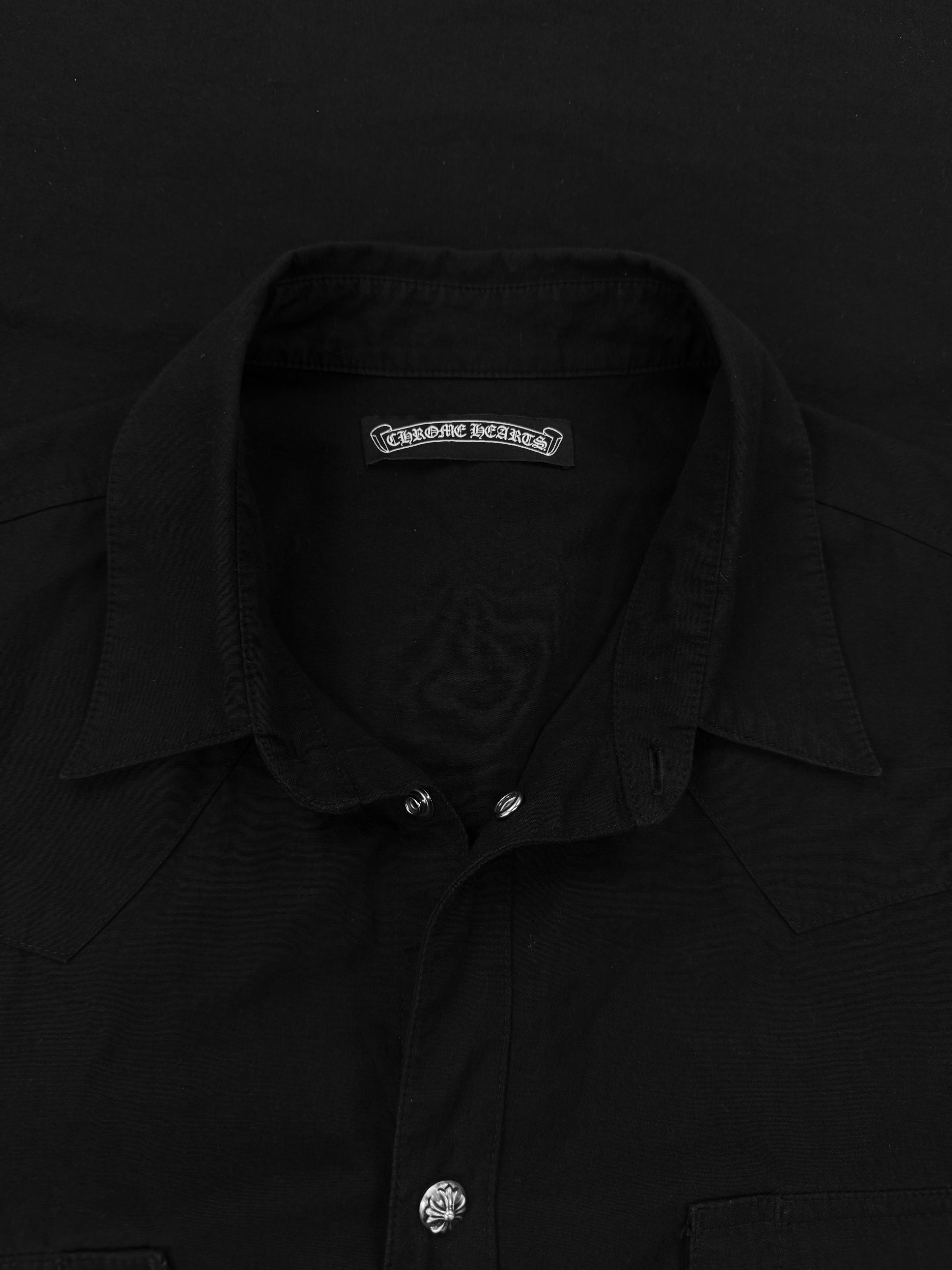 Chrome Hearts Western .925 Black Button Up Long Sleeve Shirt