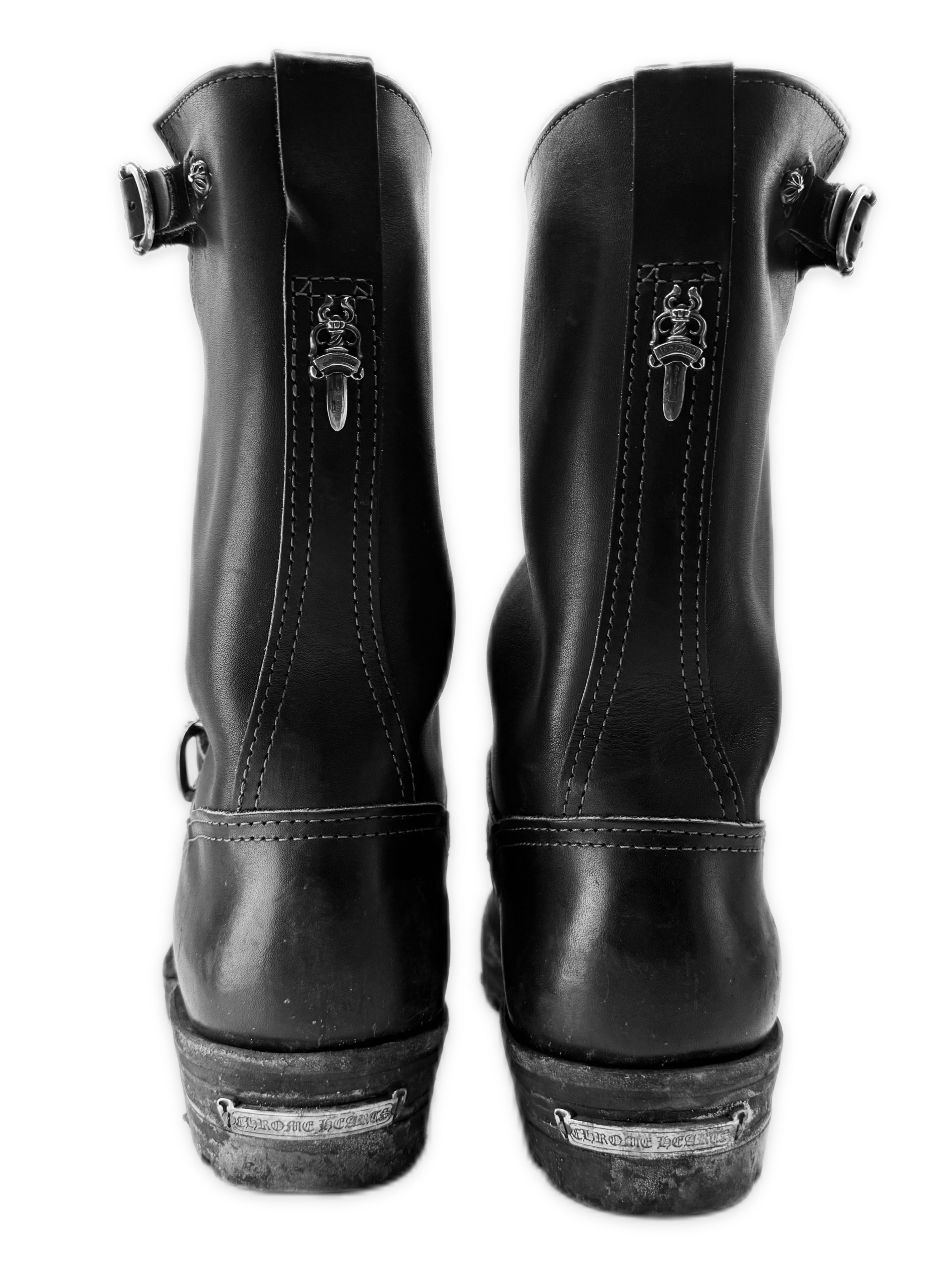 Chrome Hearts x Wesco Engineer Gunslinger Black Leather Boots