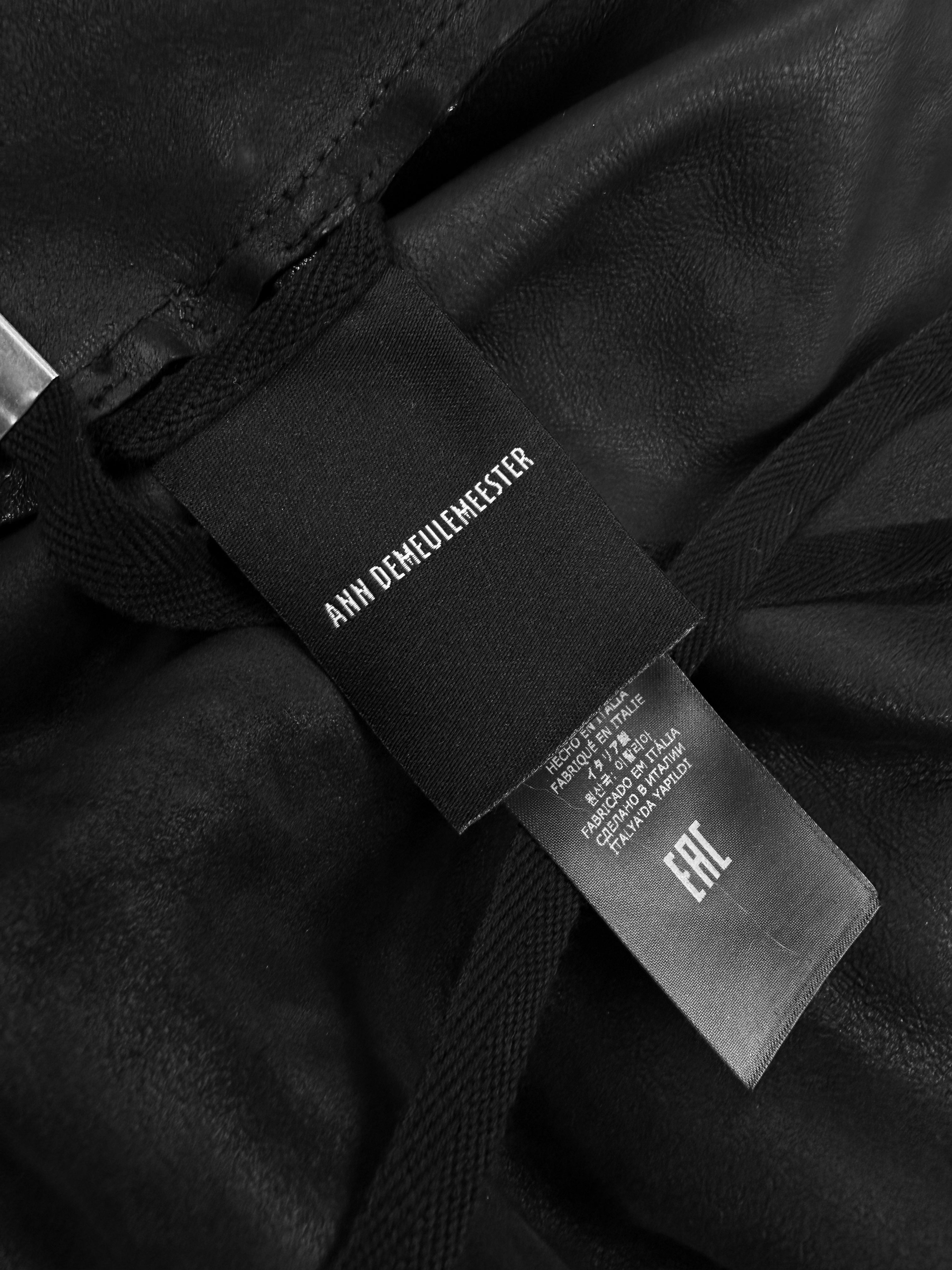 Ann Demeulemeester Black Leather Laced Kilt / Skirt