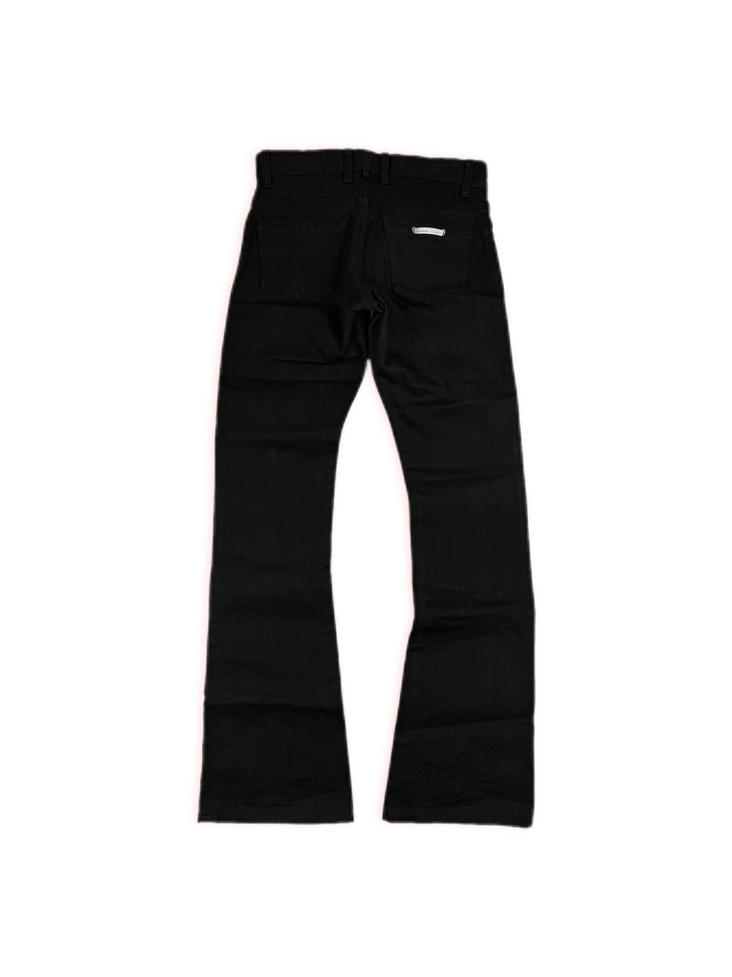 Chrome Hearts RS Flared Extra Long Black Raw Denim .925 Silver Jeans