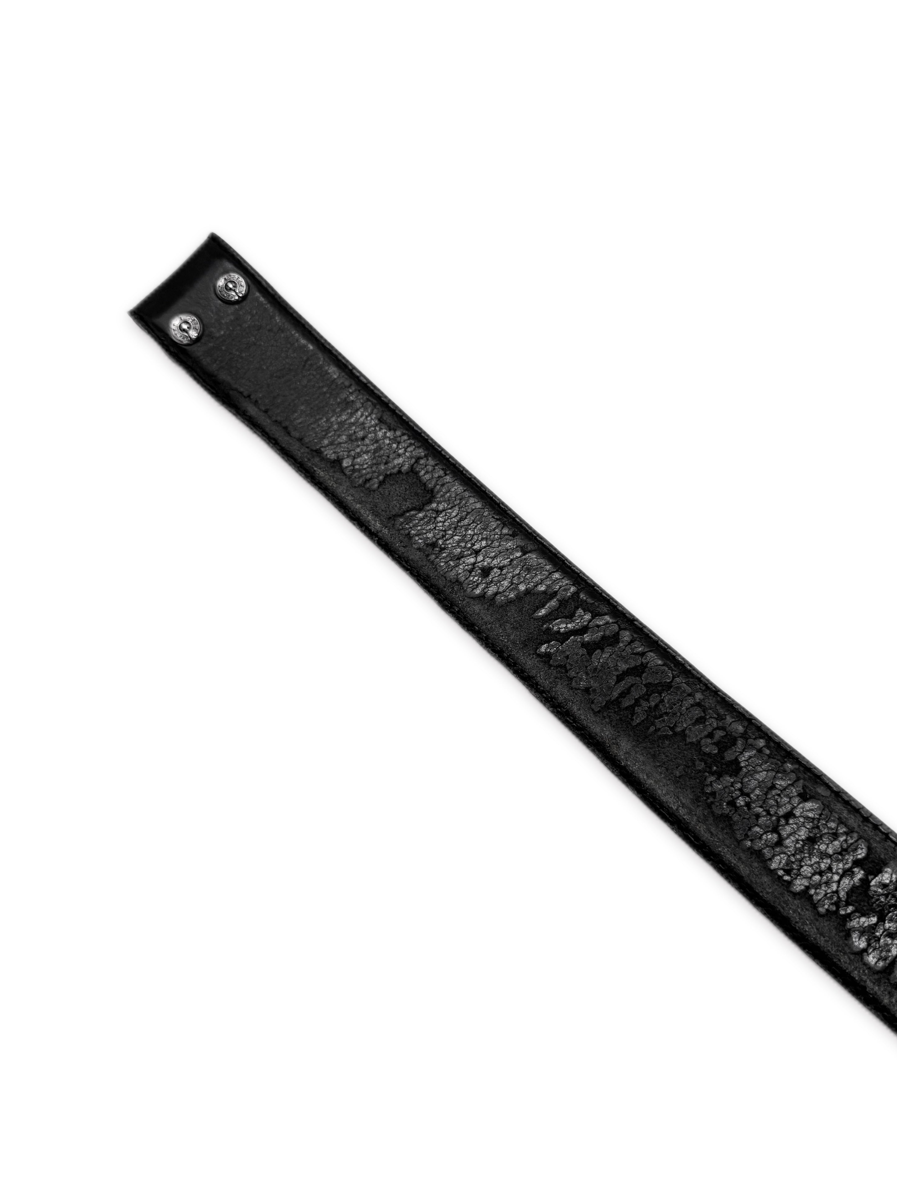 Chrome Hearts Black Leather .925 Silver Belt Strap