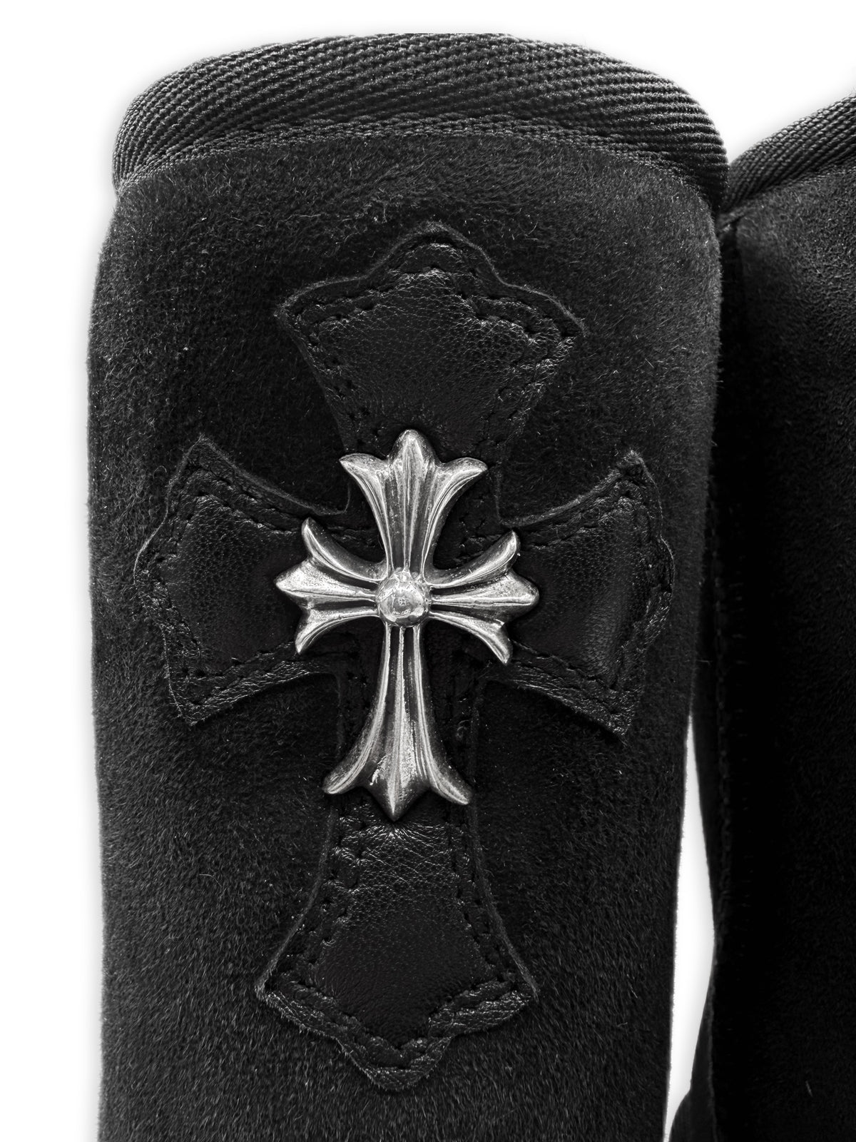 Chrome Hearts x Ugg Cross Pendant Leather Patch Fur Lined Boots