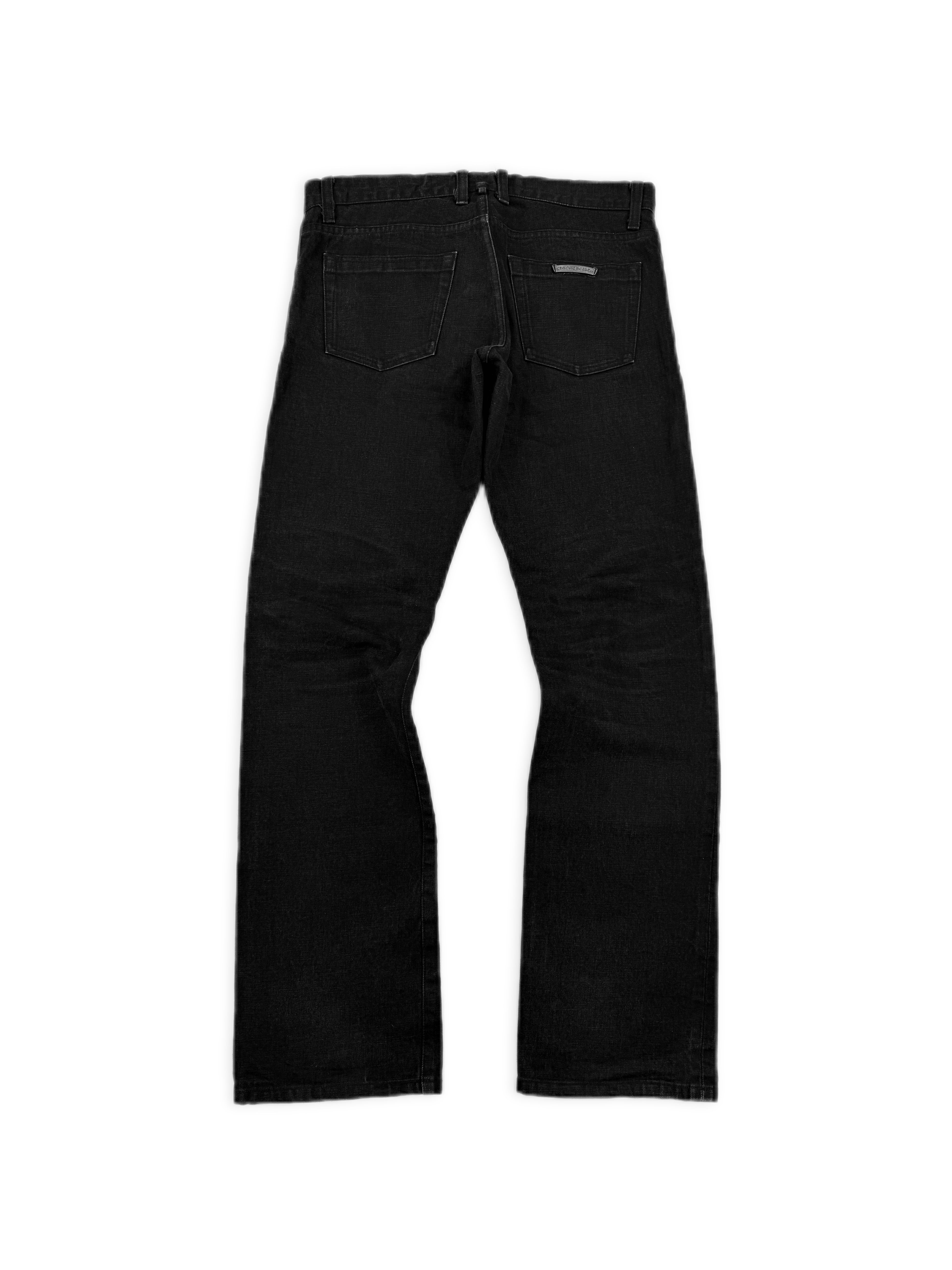 Chrome Hearts Ash Wash Flared Cut Black .925 Silver Denim Jeans