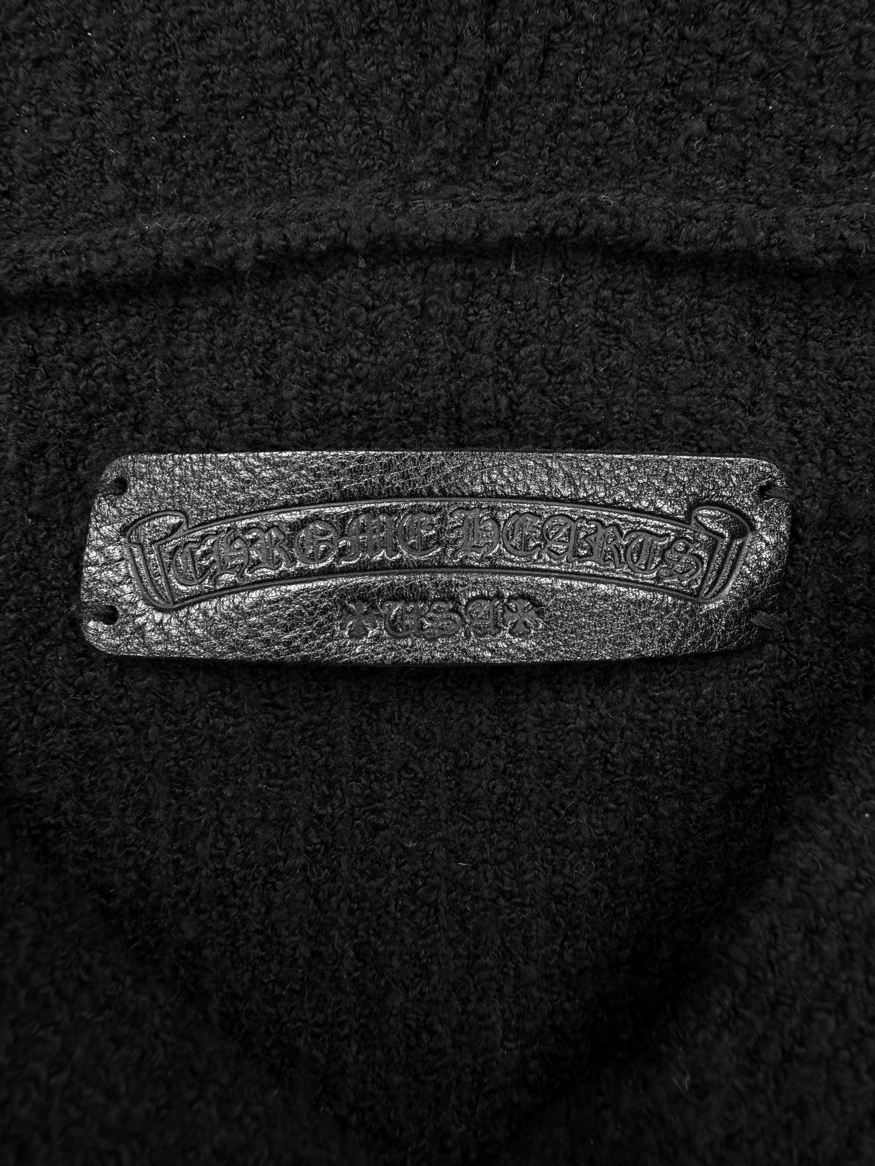 Chrome Hearts Pony Hair Triple Cross Patch Knit Hoodie