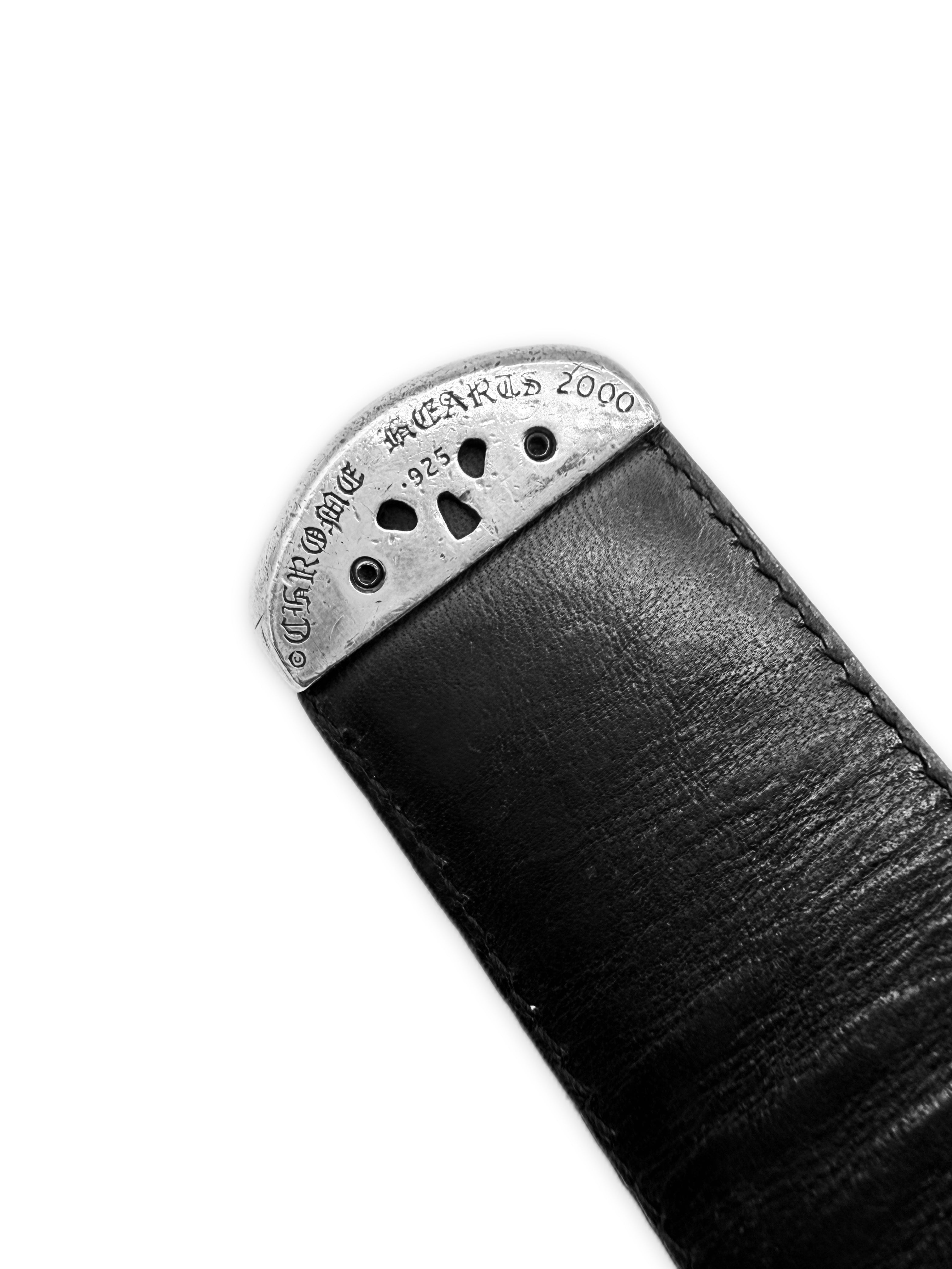 Chrome Hearts OTJ 3 Piece .925 Silver Black Leather Belt