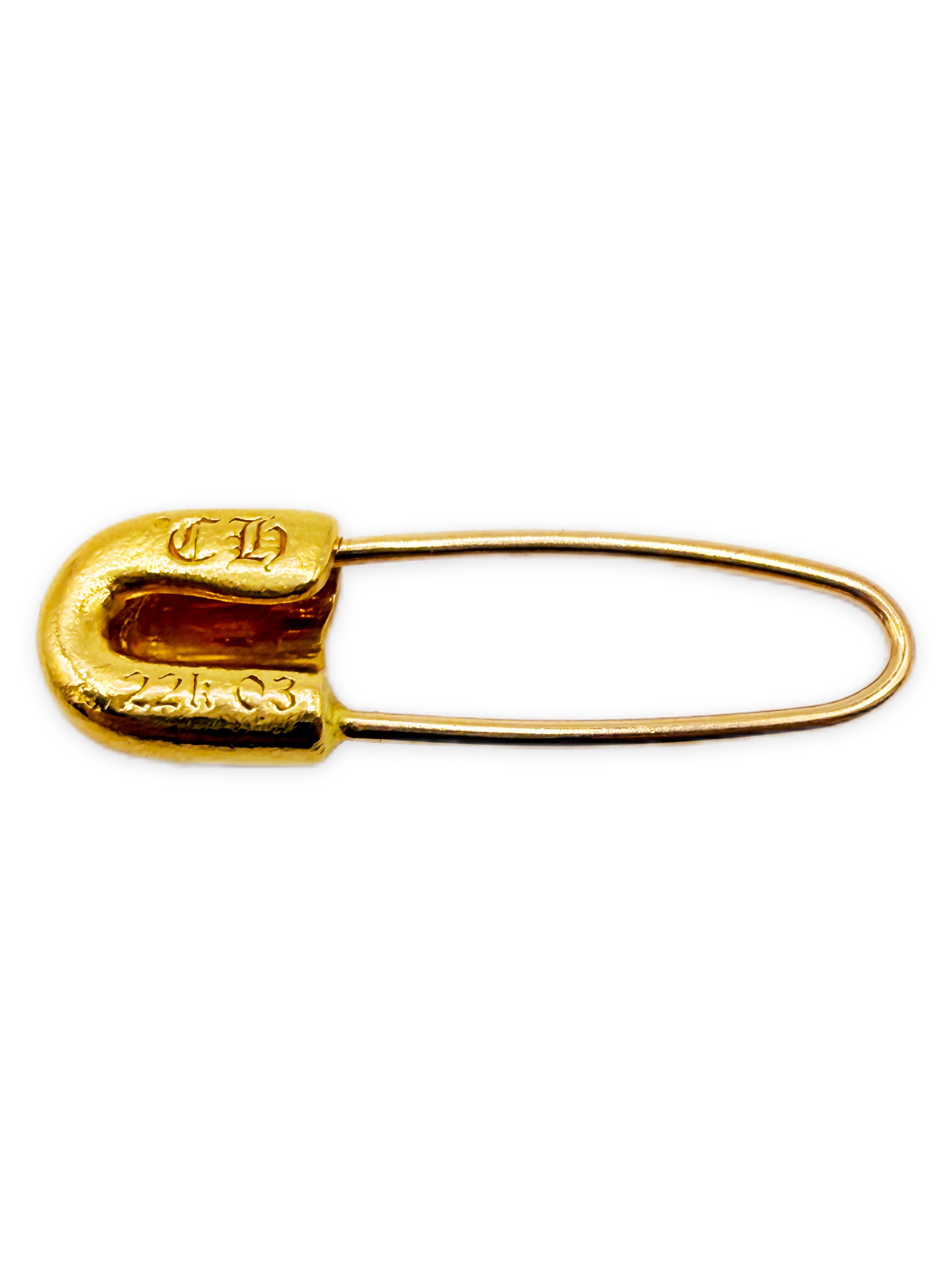 Chrome Hearts 22k Gold Plus Safety Pin