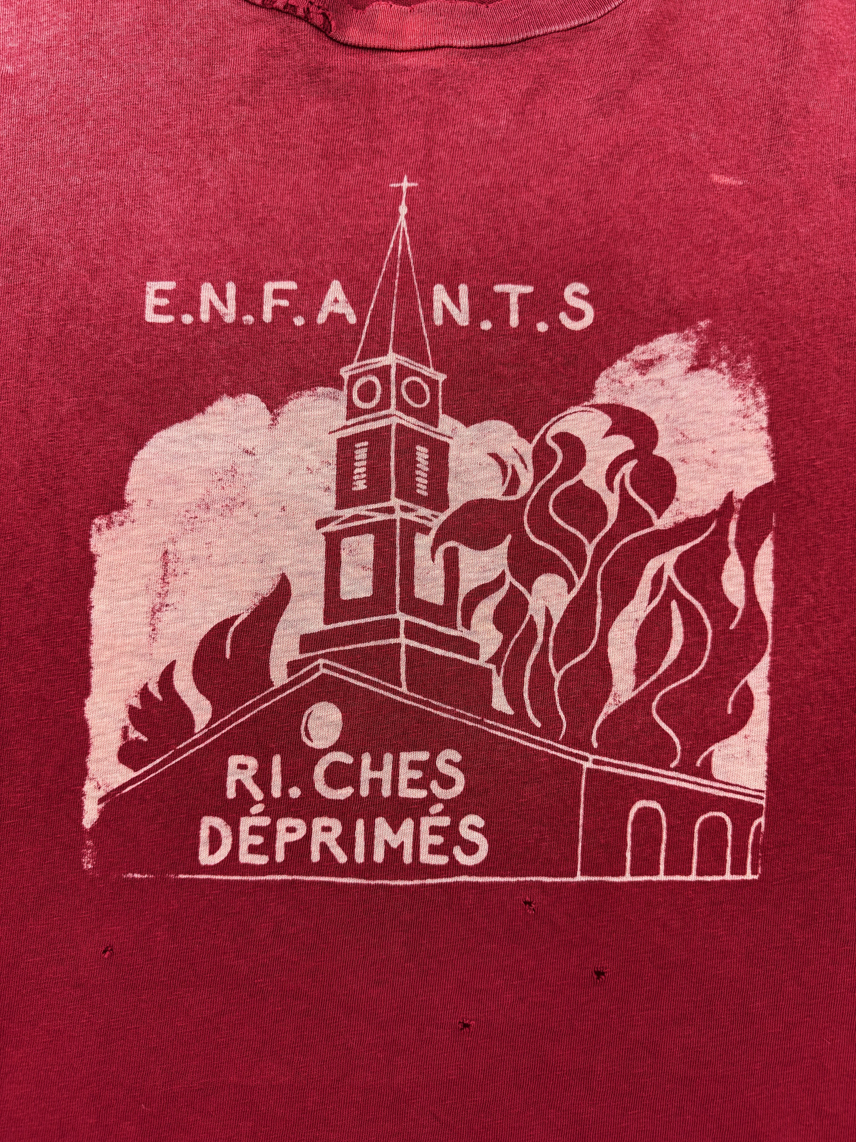 Enfants Riches Deprimes ‘Burning Church’ Red Graphic T-Shirt