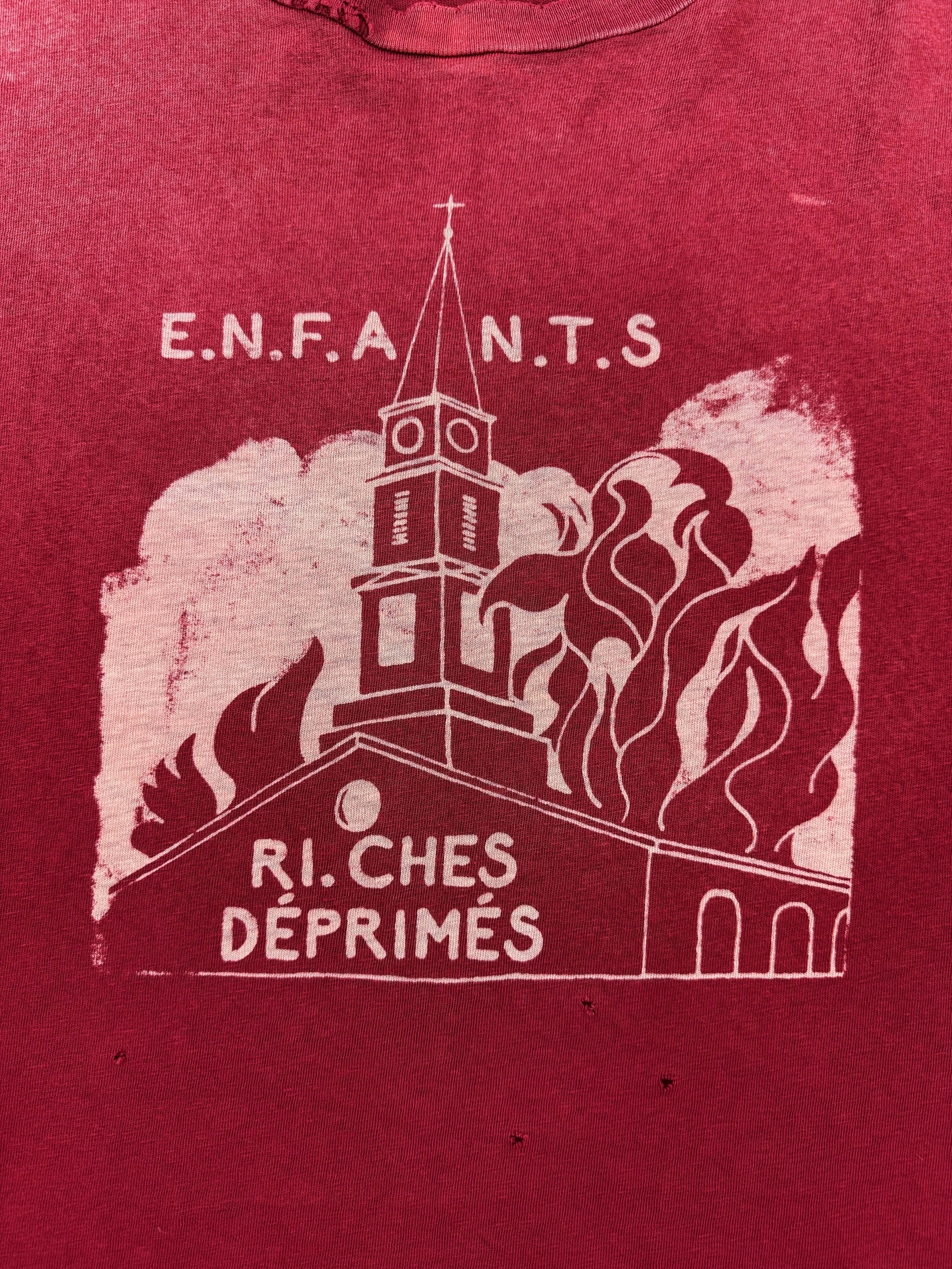 Enfants Riches Deprimes ‘Burning Church’ Red Graphic T-Shirt
