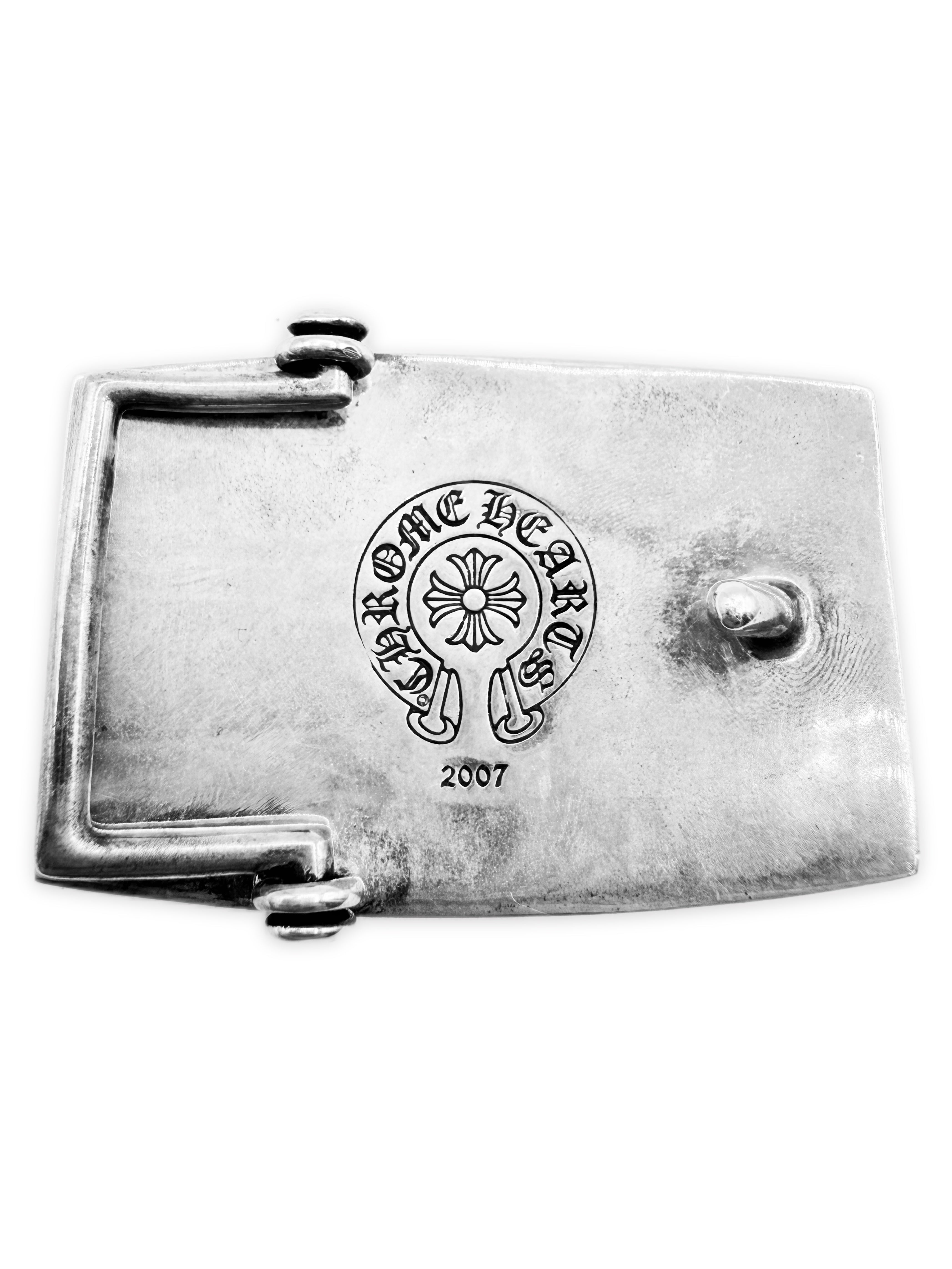 Chrome Hearts 1 in Fleur .925 Silver Belt Buckle