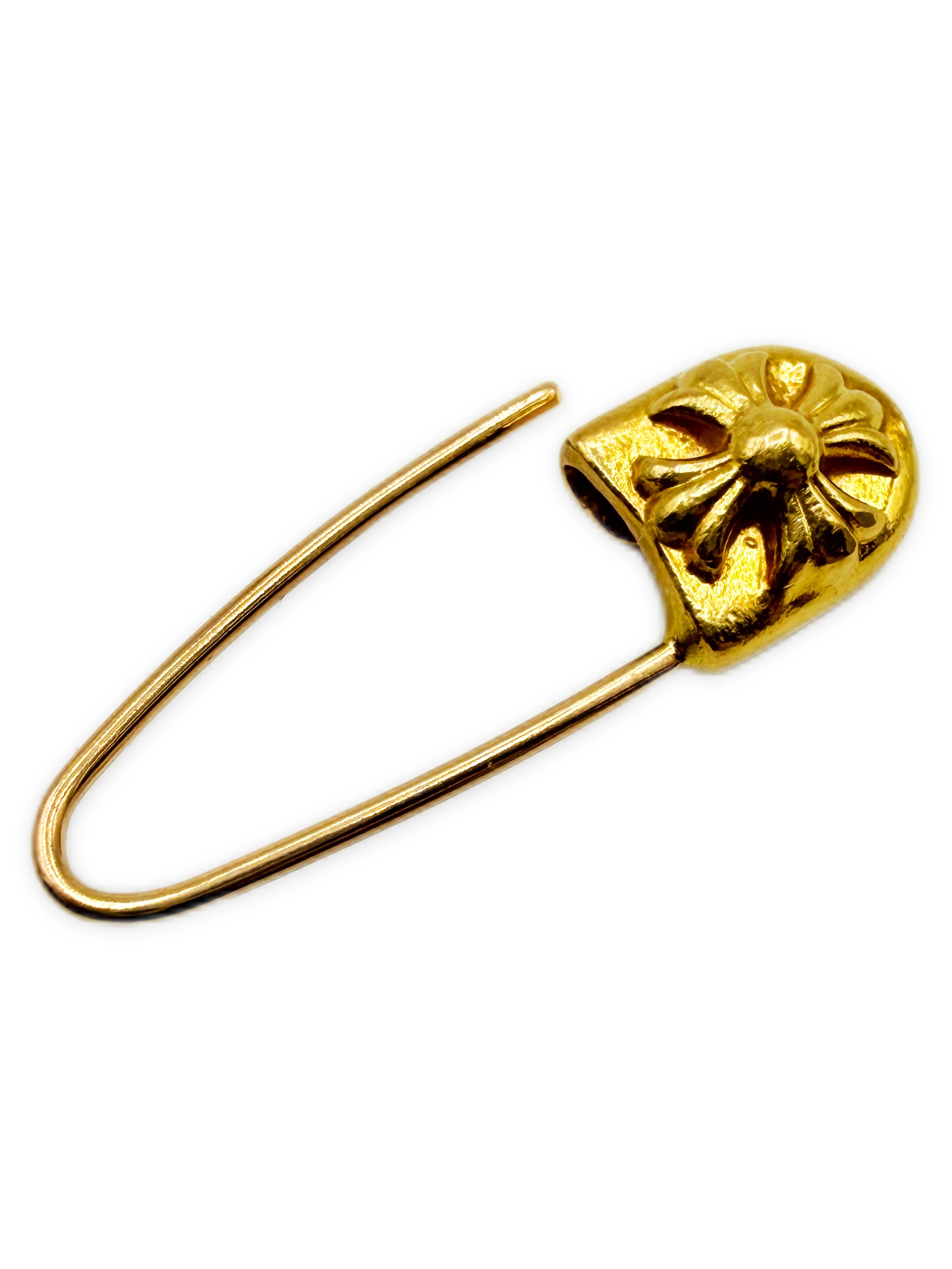 Chrome Hearts 22k Gold Plus Safety Pin