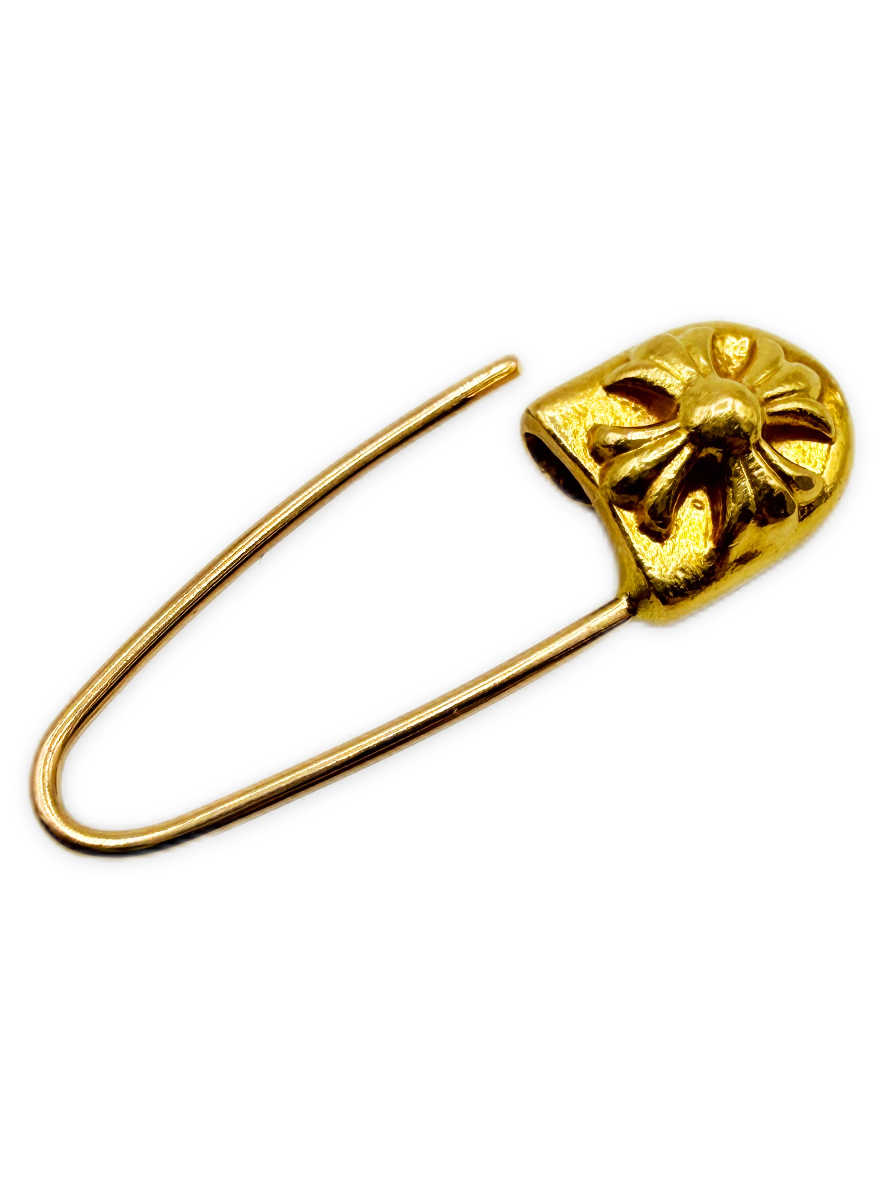 Chrome Hearts 22k Gold Plus Safety Pin