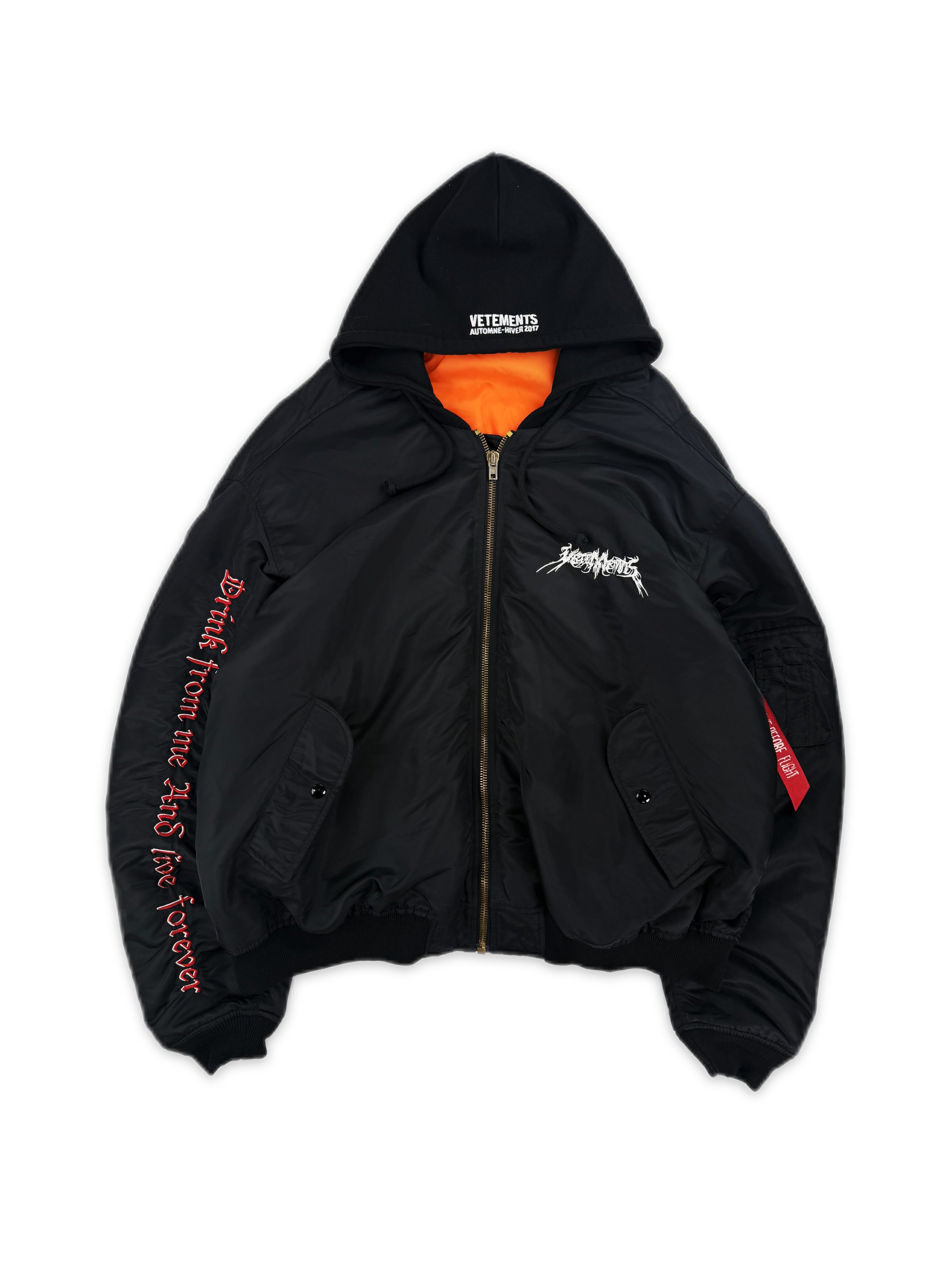 AW17 Vetements Homme Total Fucking Darkness Pentagram Bomber Jacket