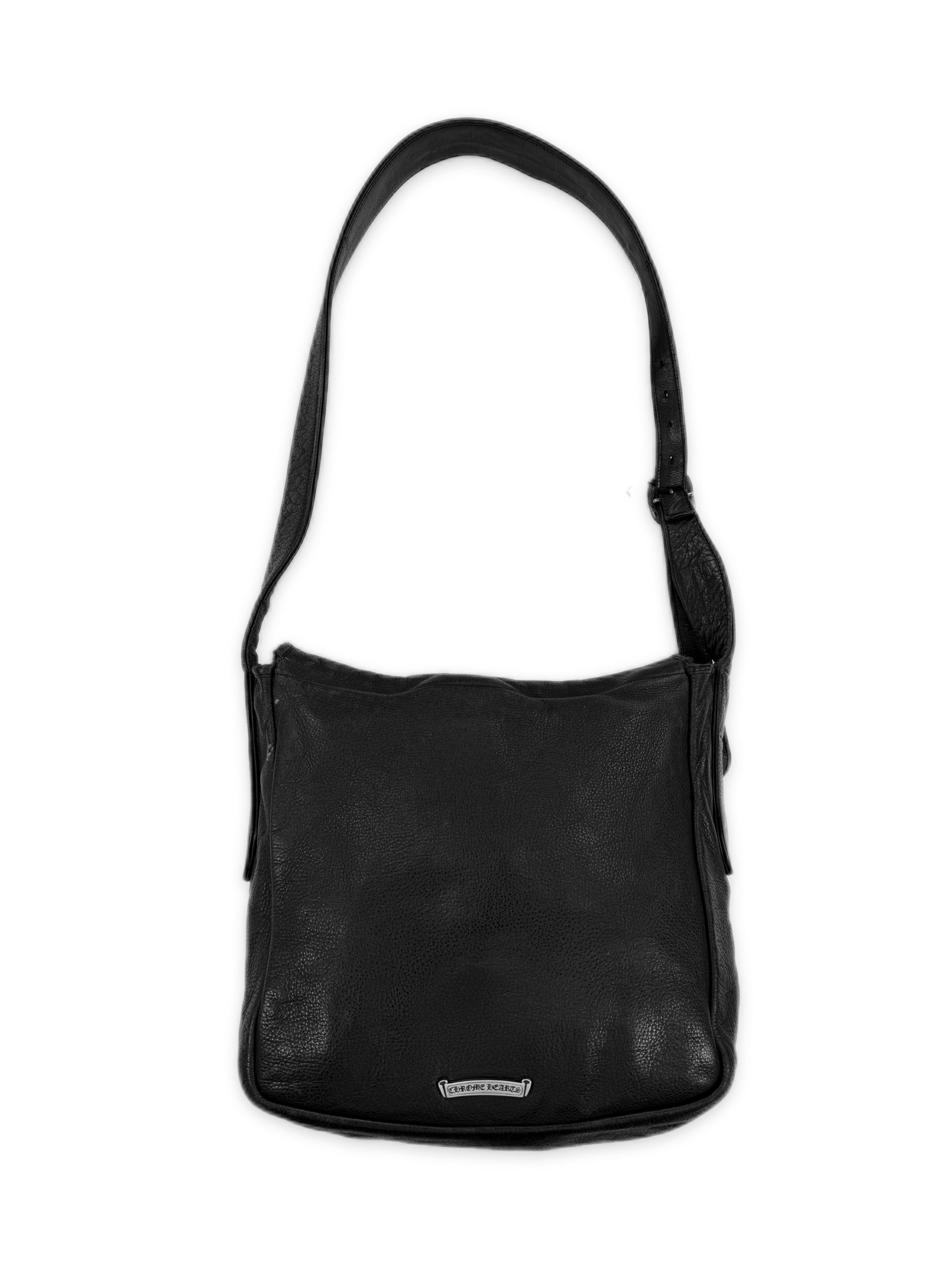 Chrome Hearts Gunslinger Black Leather .925 Silver Crossbody Bag