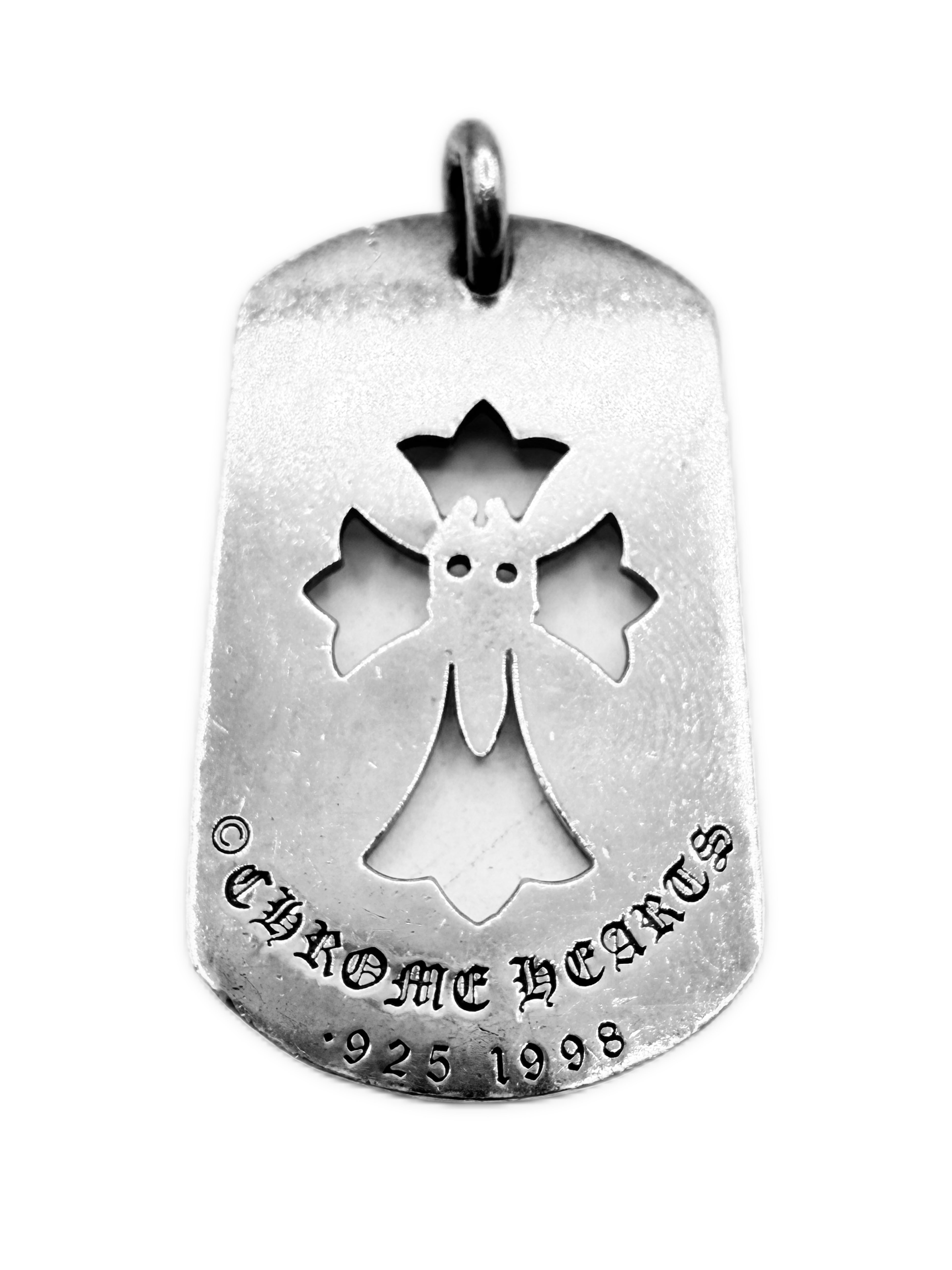 Chrome Hearts Los Angeles Dagger Cross Cut Out Dog Tag Pendant