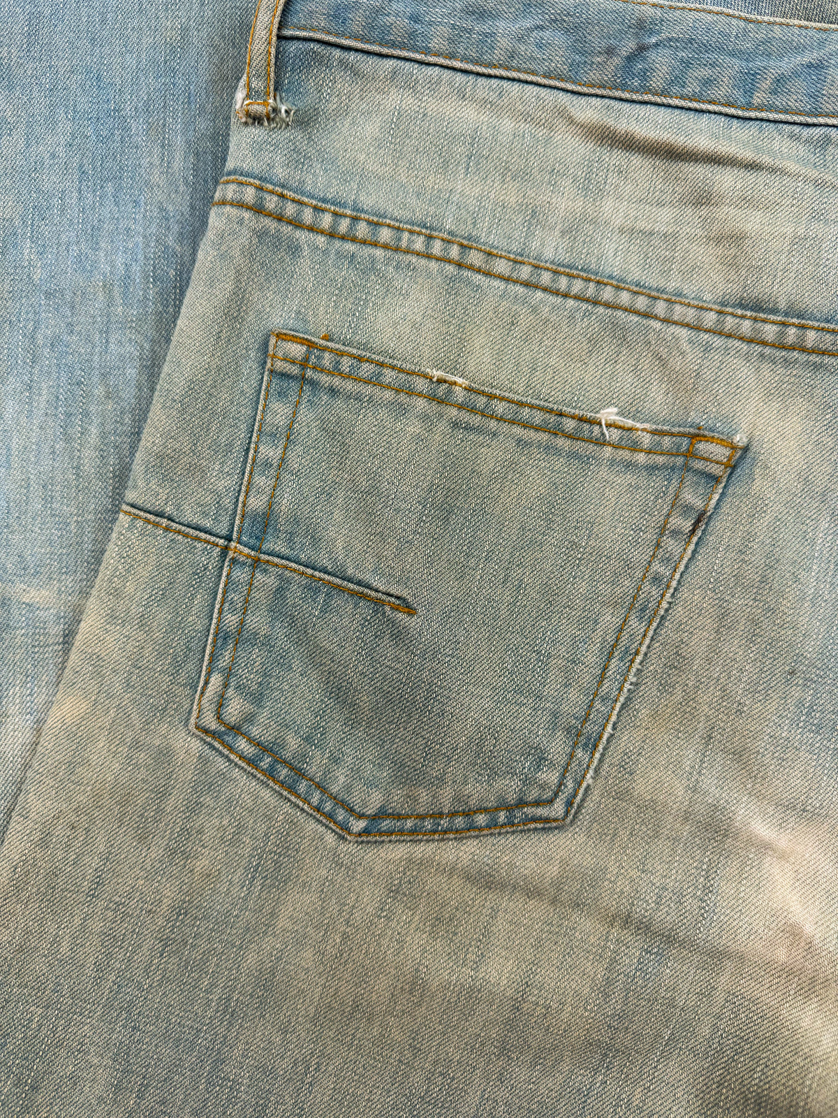 SS04 Dior Homme Strip Bleu Claire Unaltered Light Wash Denim Jeans