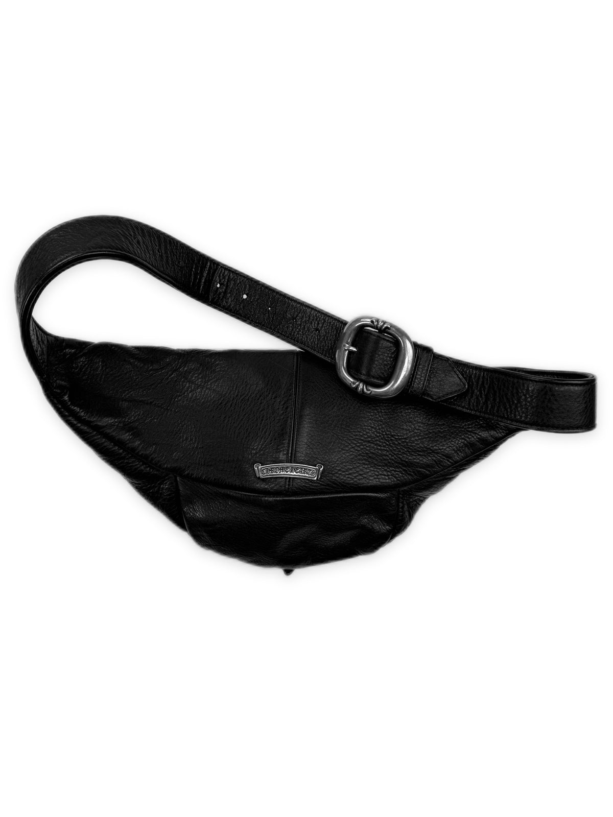 Chrome Hearts 1.5 in Gunslinger Black Leather Large Snat Pack Bag